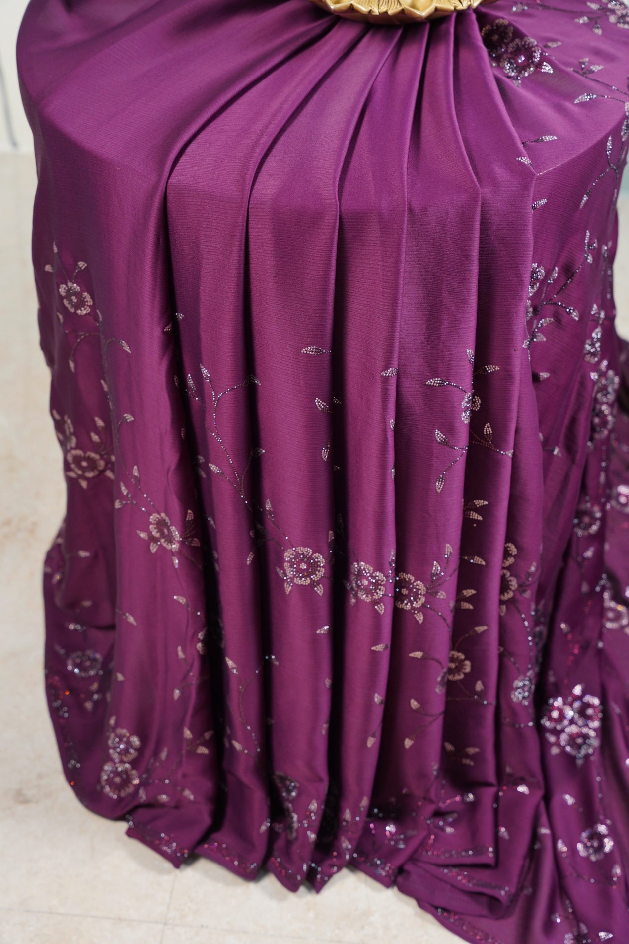 Swarovski Bottle green Saree