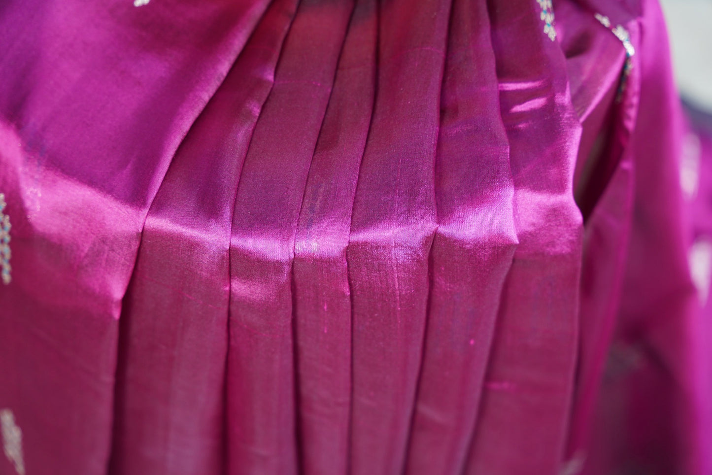 Purple Color Saree wuth Butti and Blue border