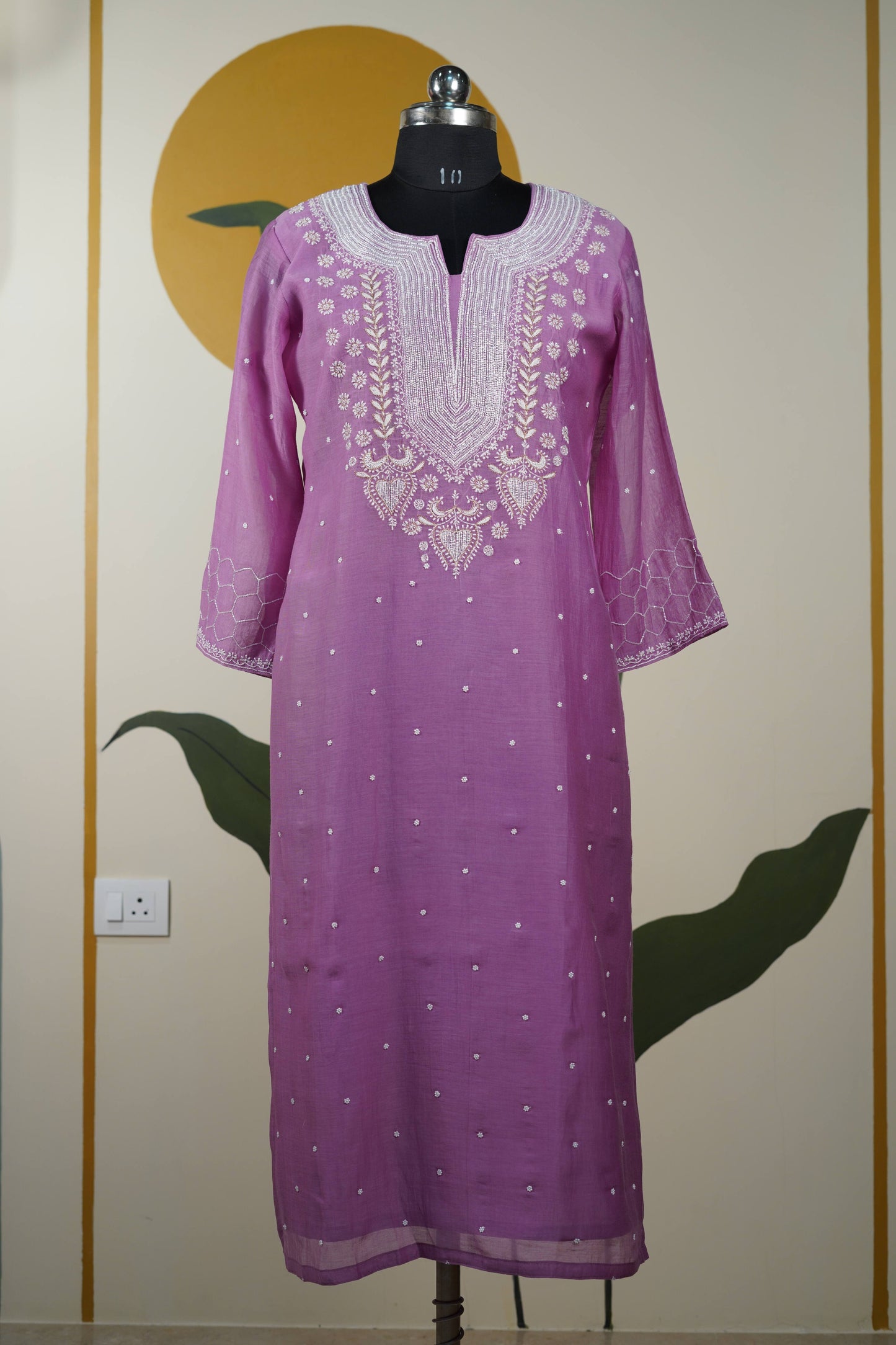 Lilac Cutdana straight Kurta set Dress