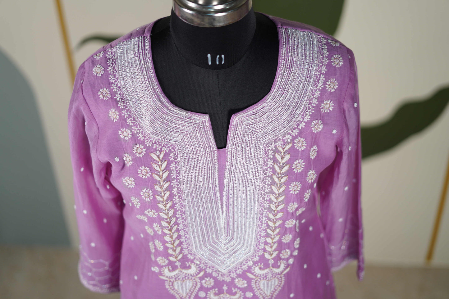 Lilac Cutdana straight Kurta set Dress