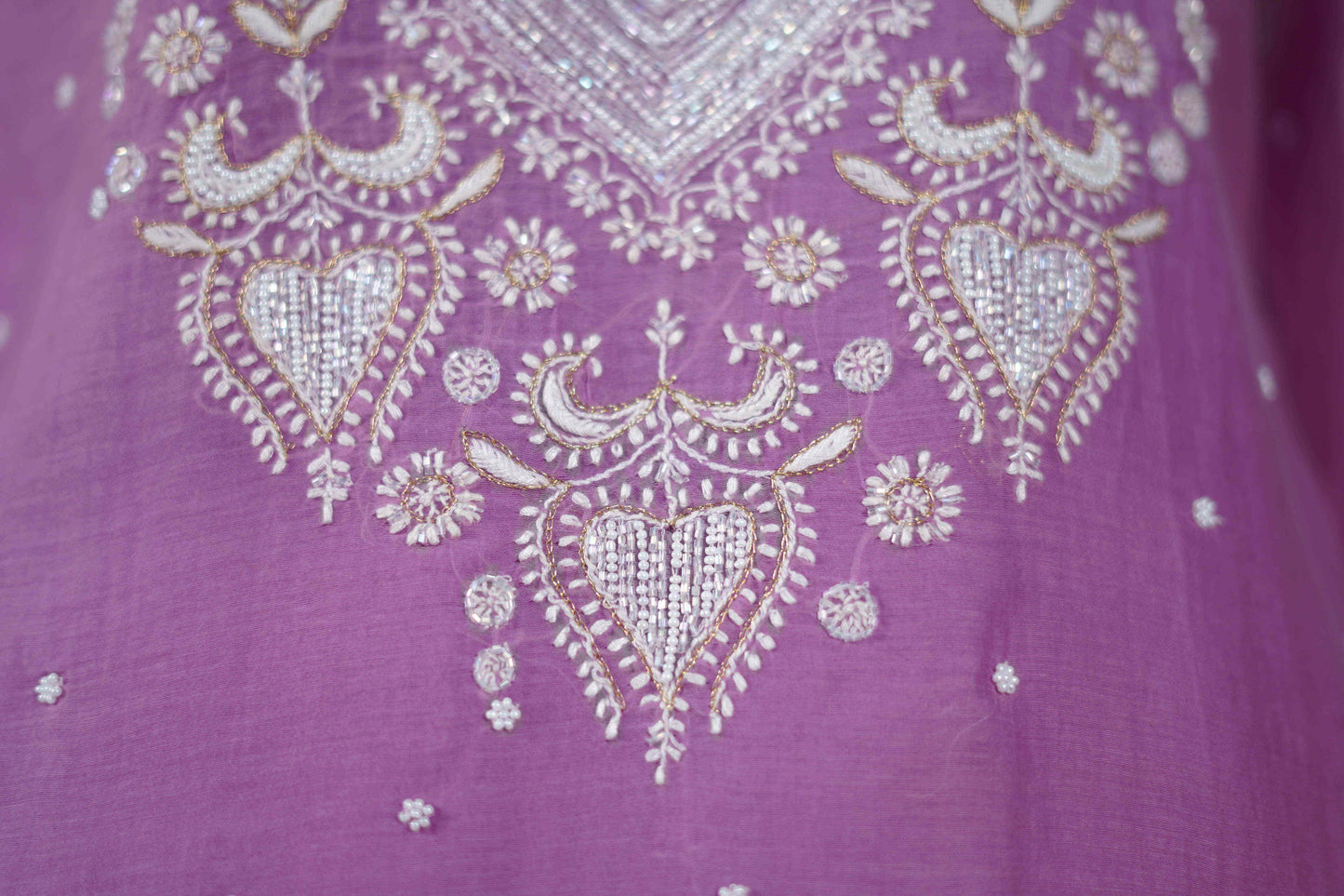 Lilac Cutdana straight Kurta set Dress