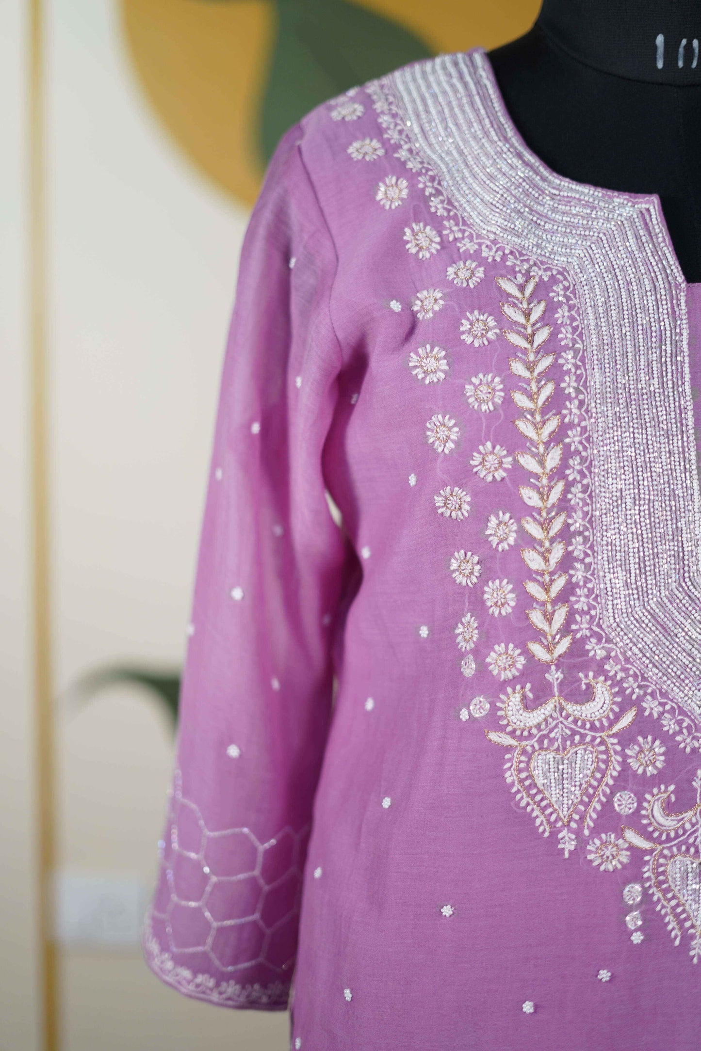 Lilac Cutdana straight Kurta set Dress