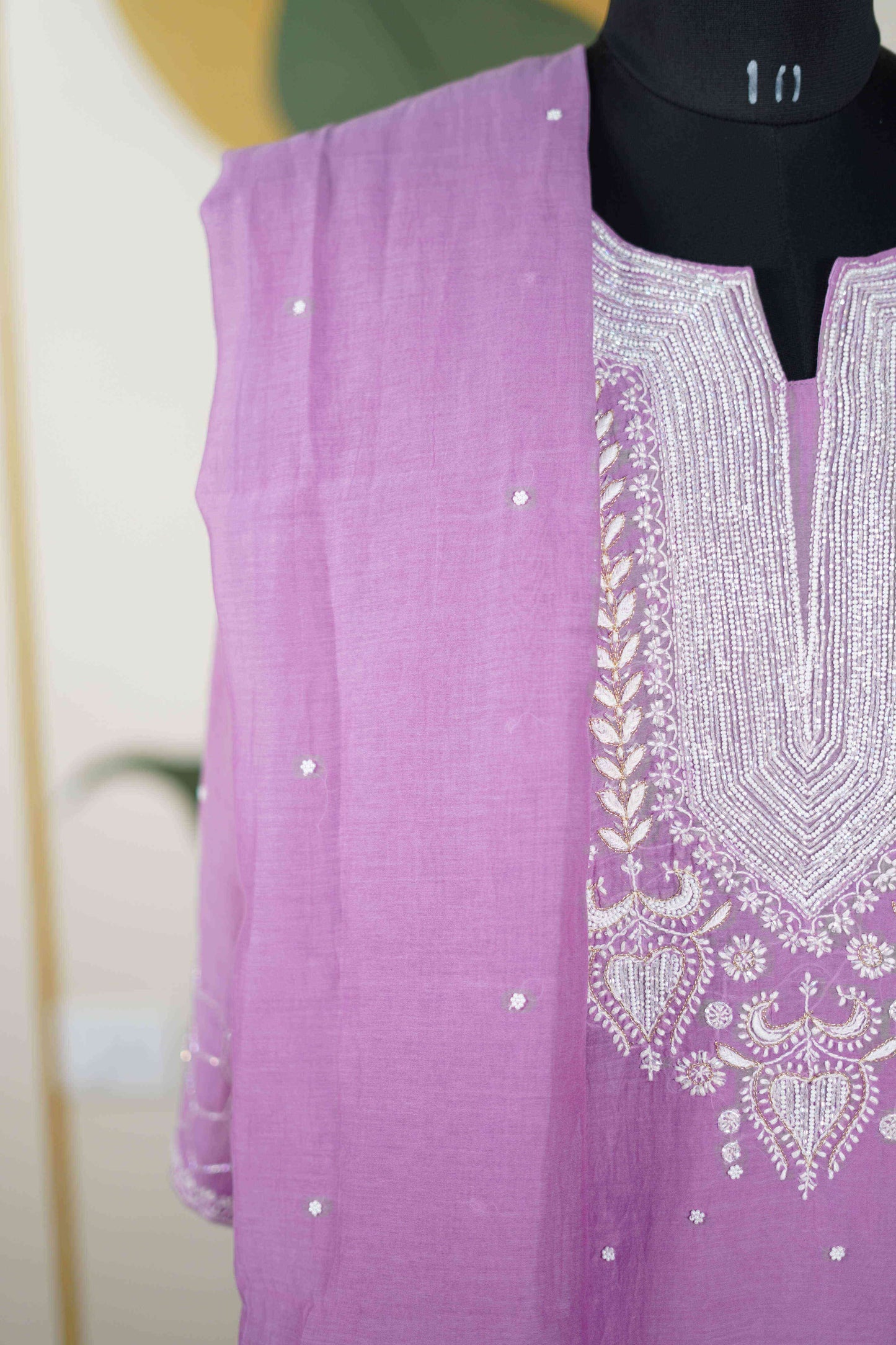 Lilac Cutdana straight Kurta set Dress