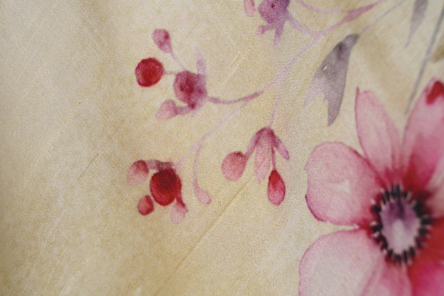 Mulberry Silk Digital print Beige Saree