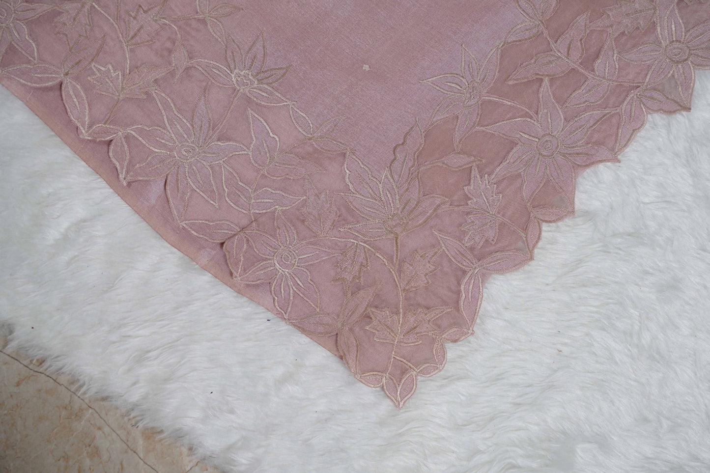 Tussar Applique Organza Border Saree in Light Pink