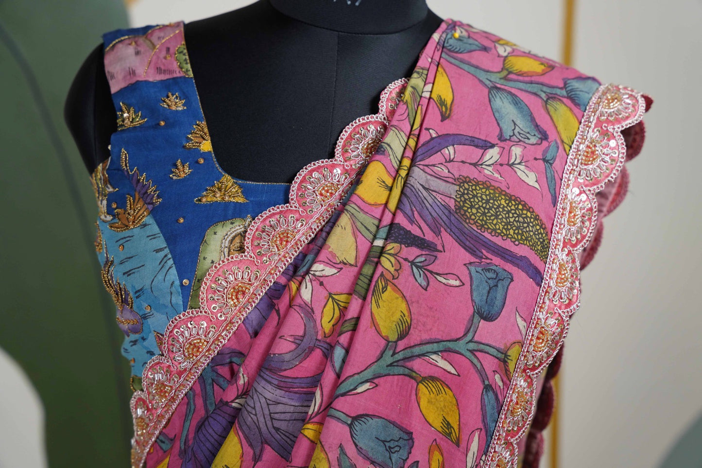 Blue Kalamkari Lehenga