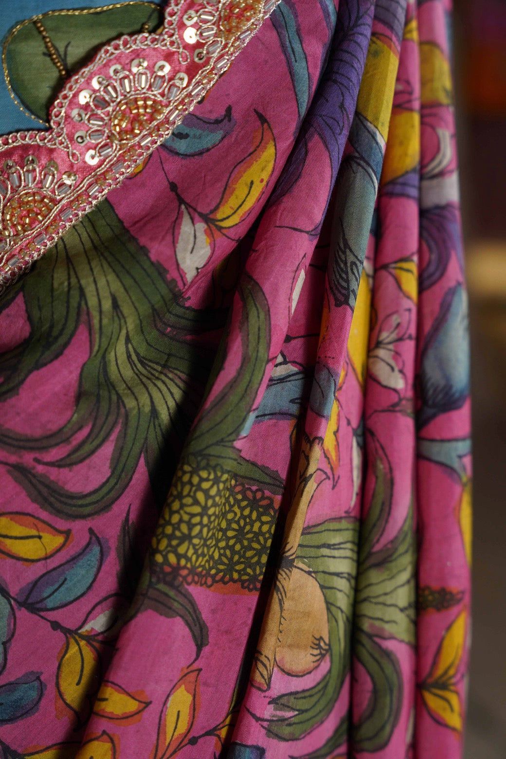 Blue Kalamkari Lehenga