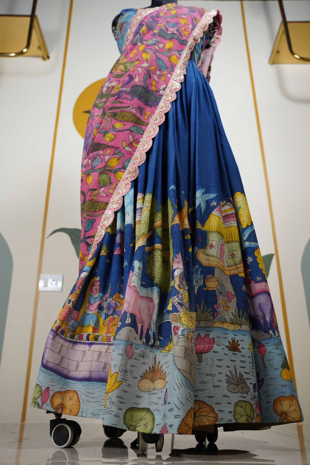 Blue Kalamkari Lehenga
