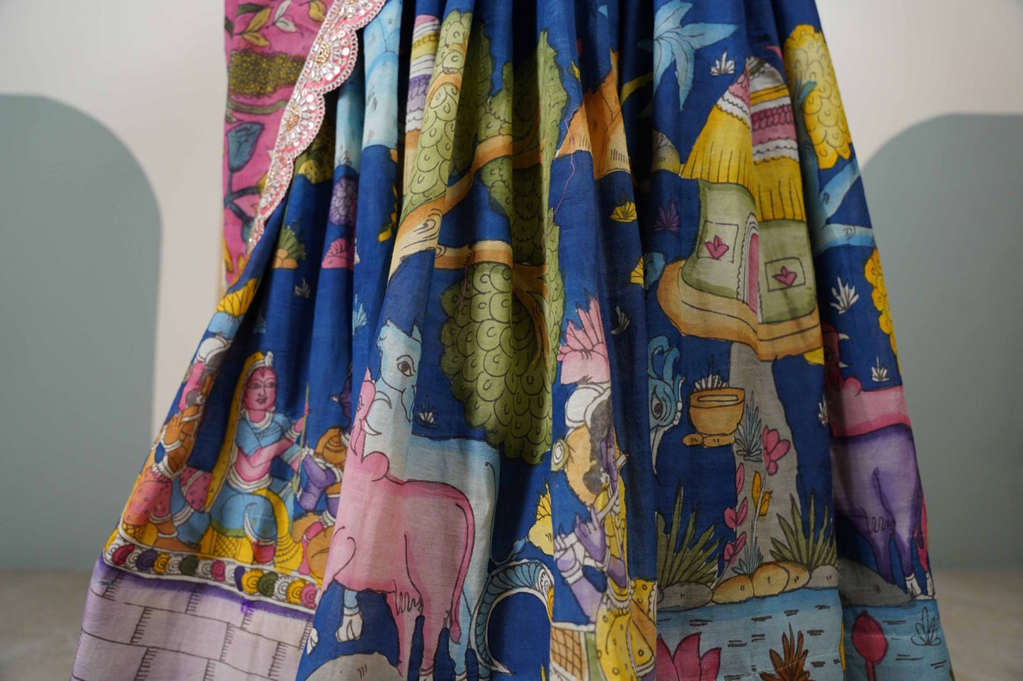 Blue Kalamkari Lehenga