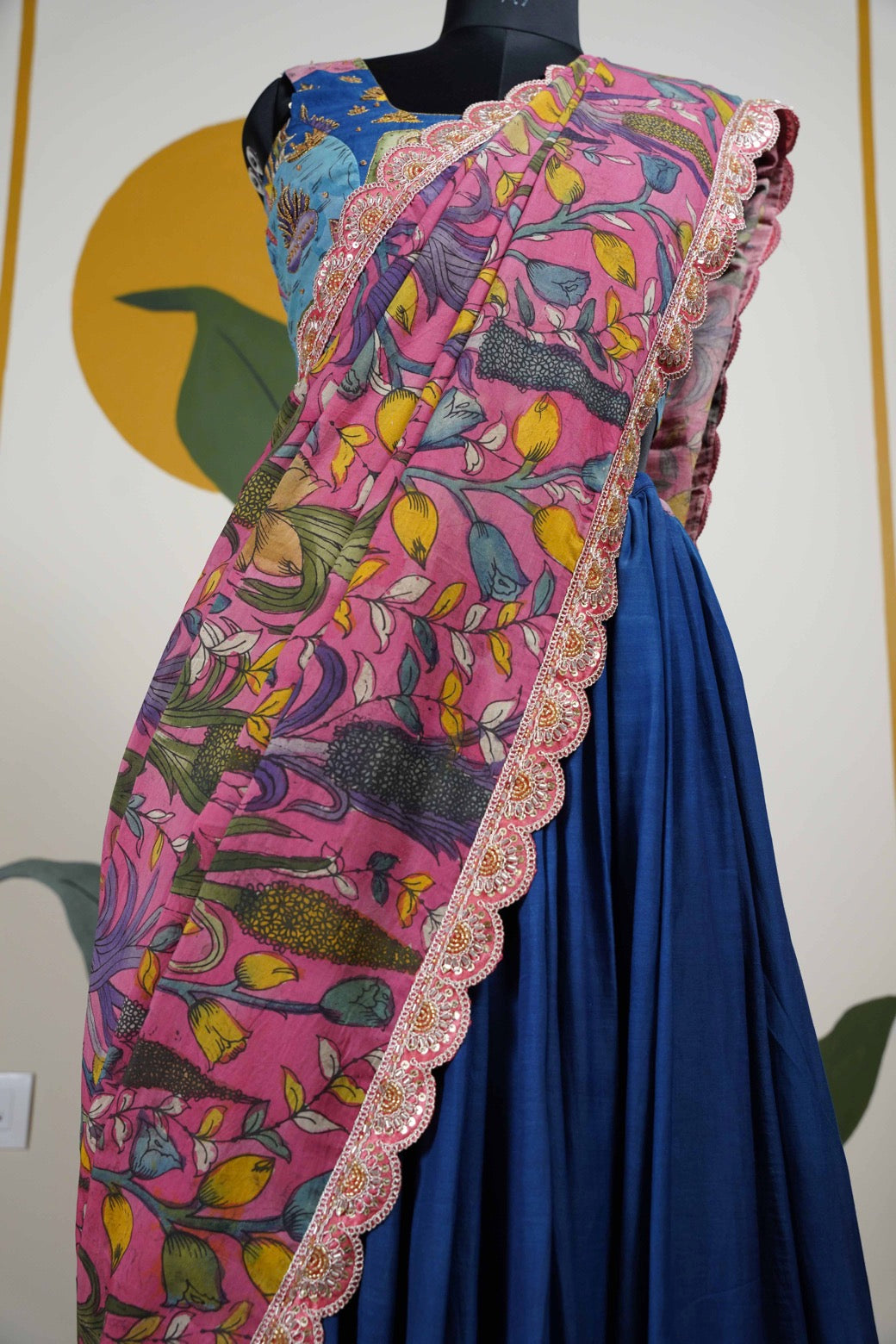 Blue Kalamkari Lehenga