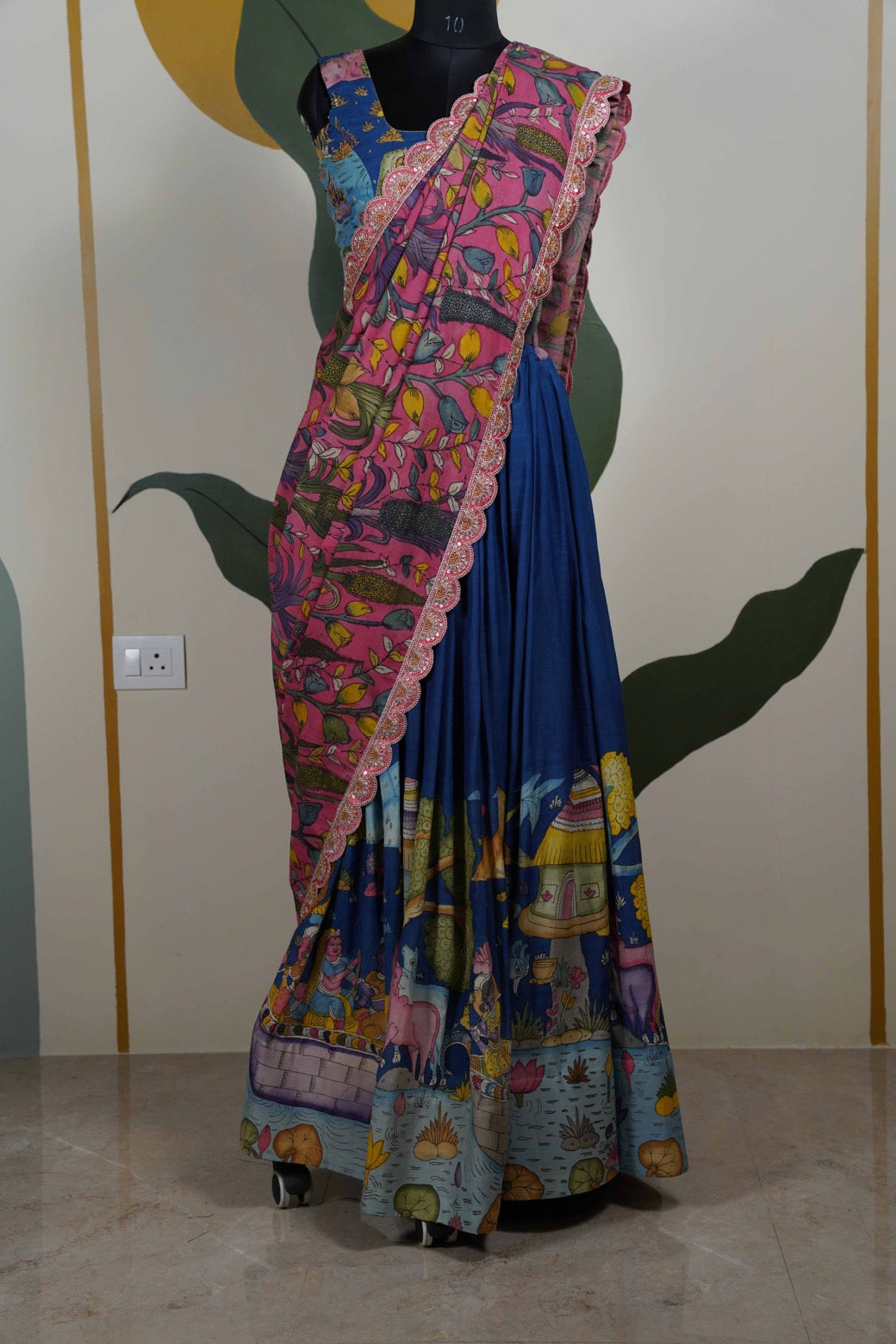 Blue Kalamkari Lehenga