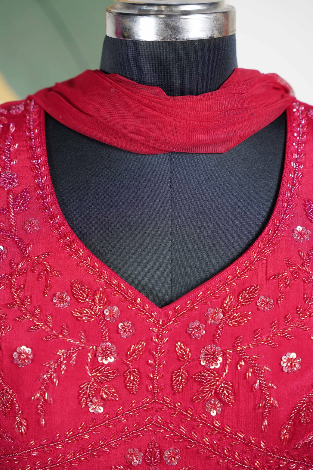Red with cut dana Long Dress
