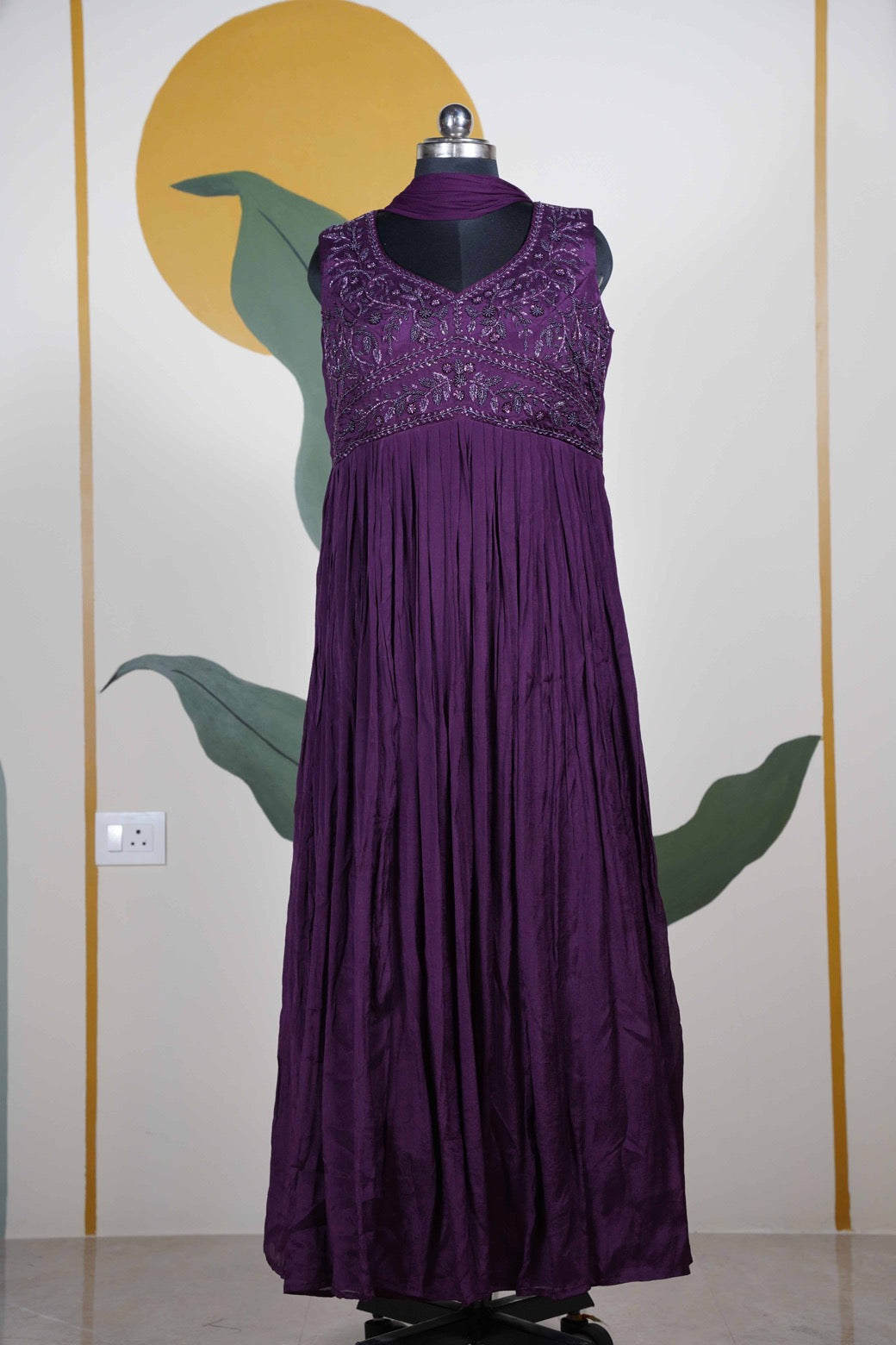 Purple with cut dana Long Dress
