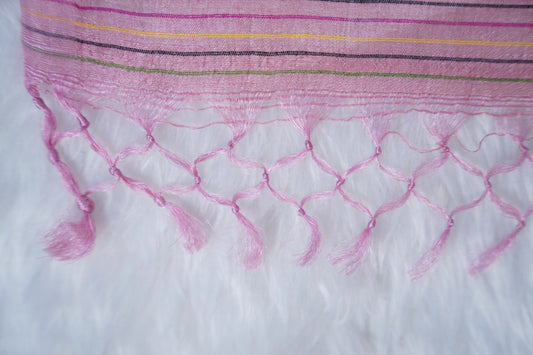Falling Tussar Jamdani Saree in Pink