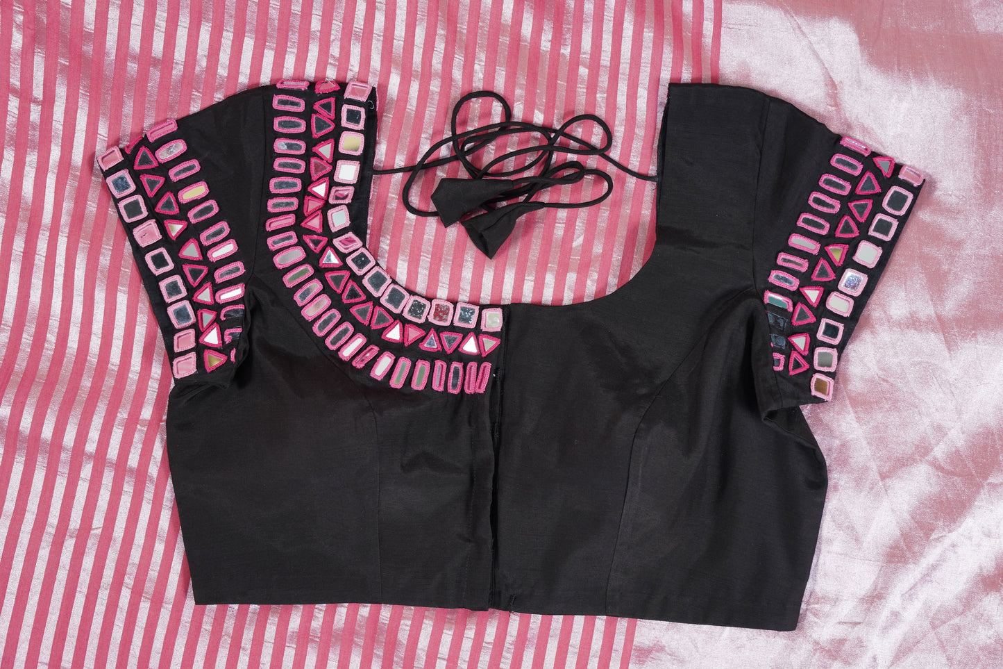Pink Moonga Silk with Lines