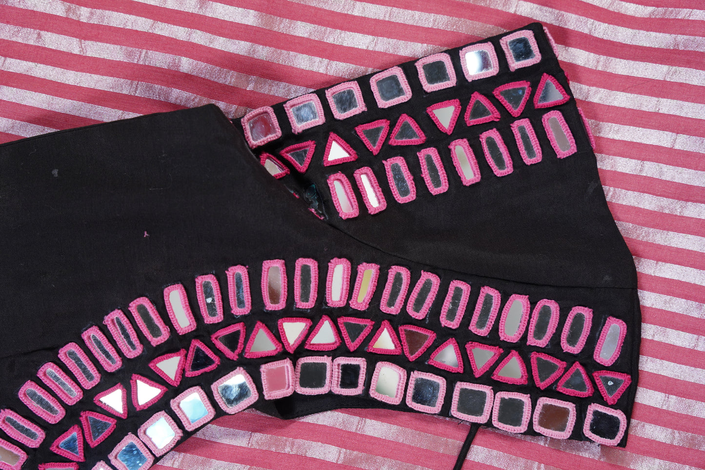 Pink Moonga Silk with Lines