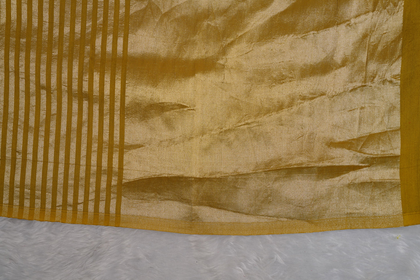 Yellow Banaras Moonga Silk with Lines