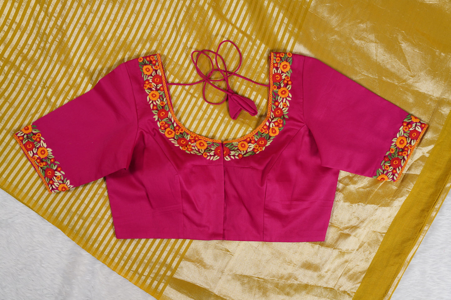 Yellow Banaras Moonga Silk with Lines