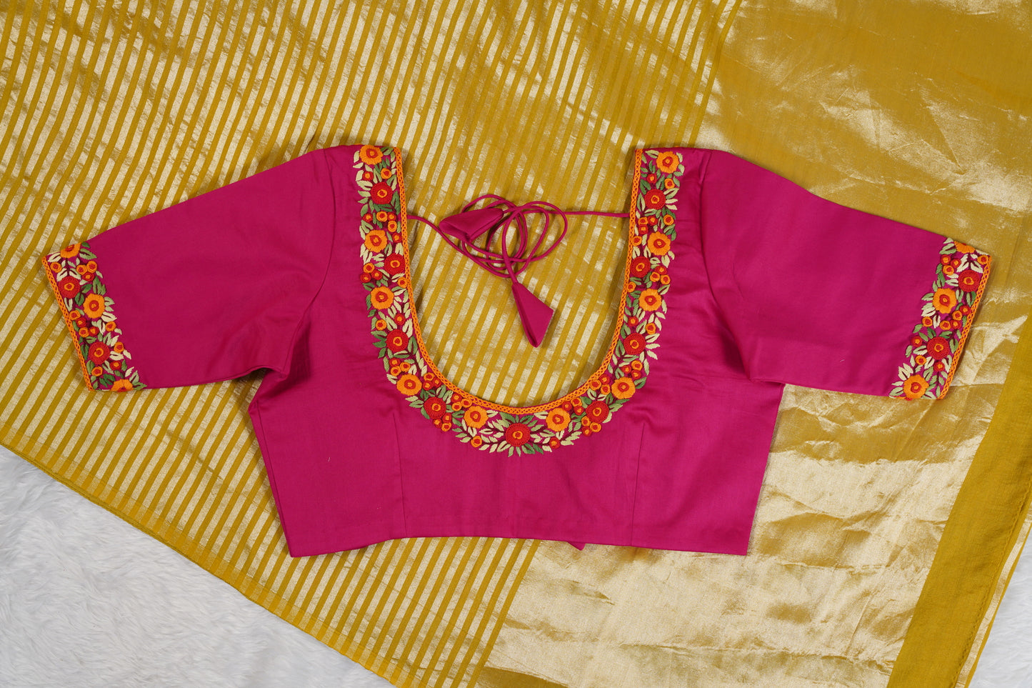 Yellow Banaras Moonga Silk with Lines