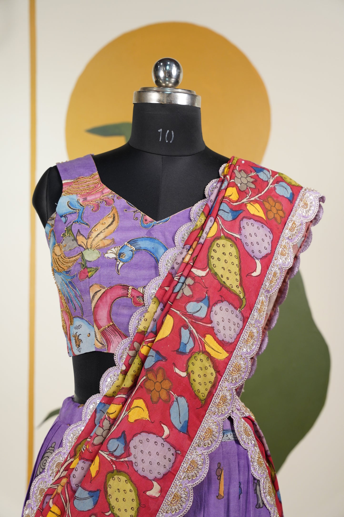Lavendar Kalamkari Lehenga