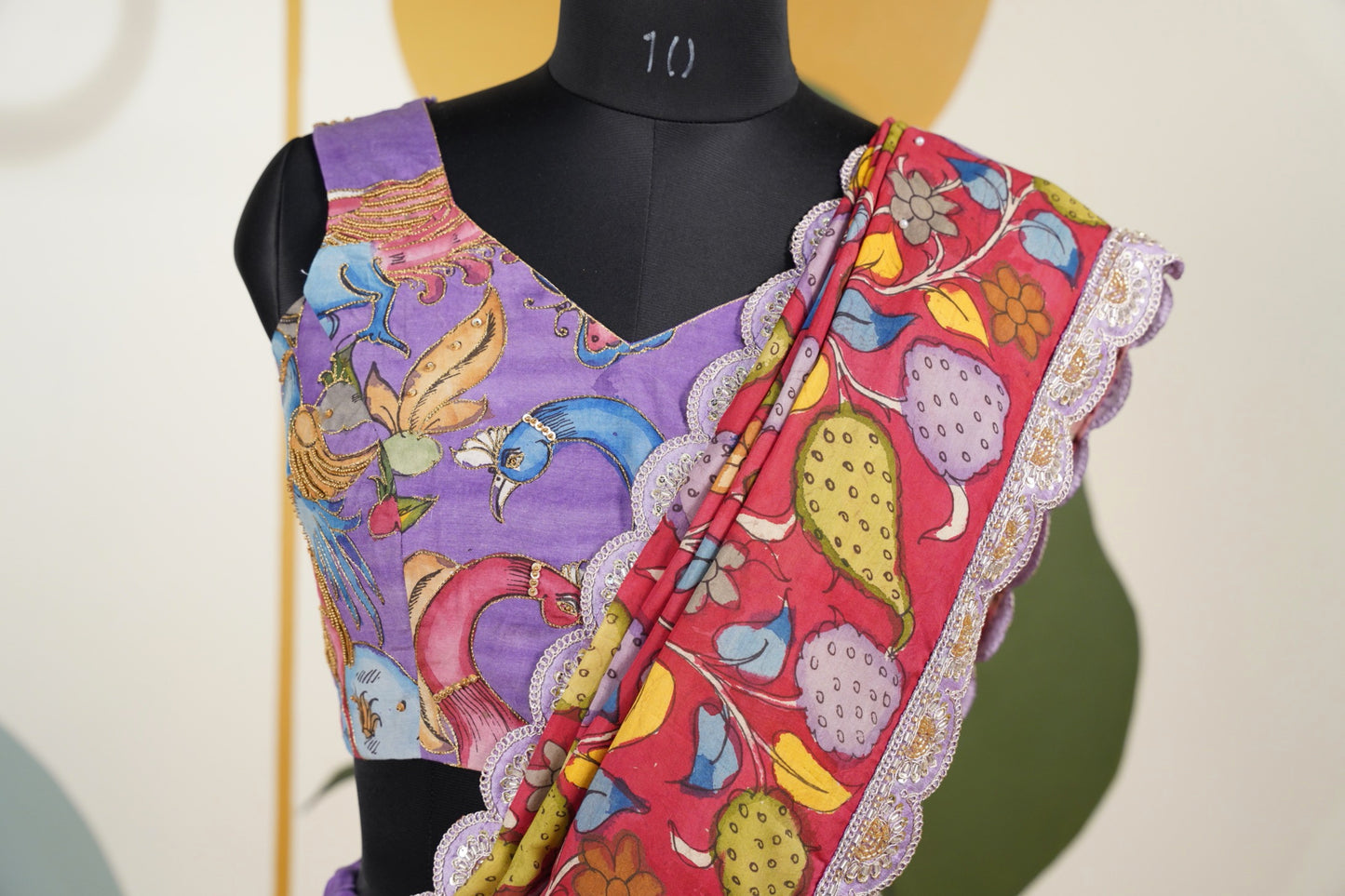 Lavendar Kalamkari Lehenga