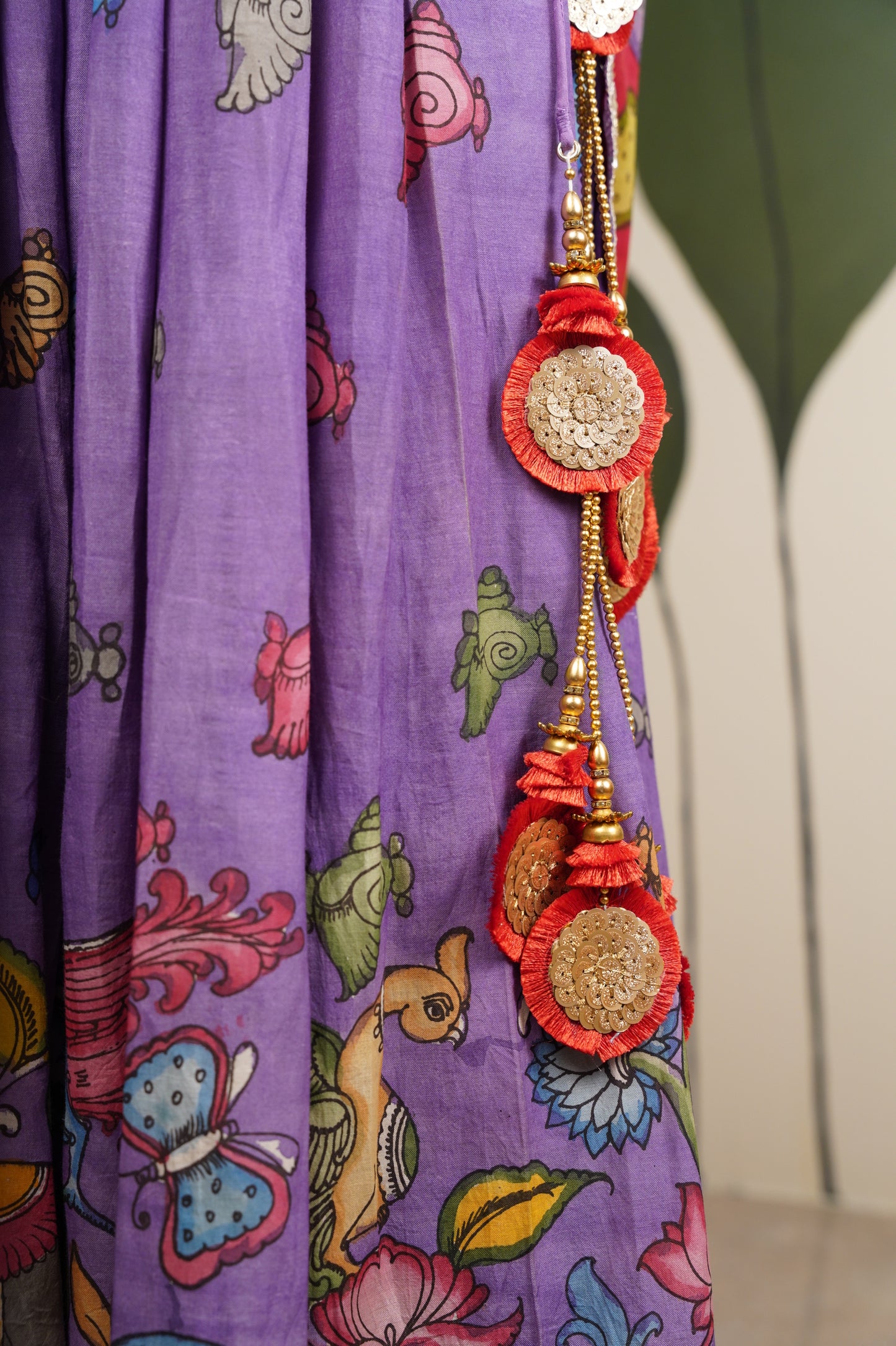 Lavendar Kalamkari Lehenga