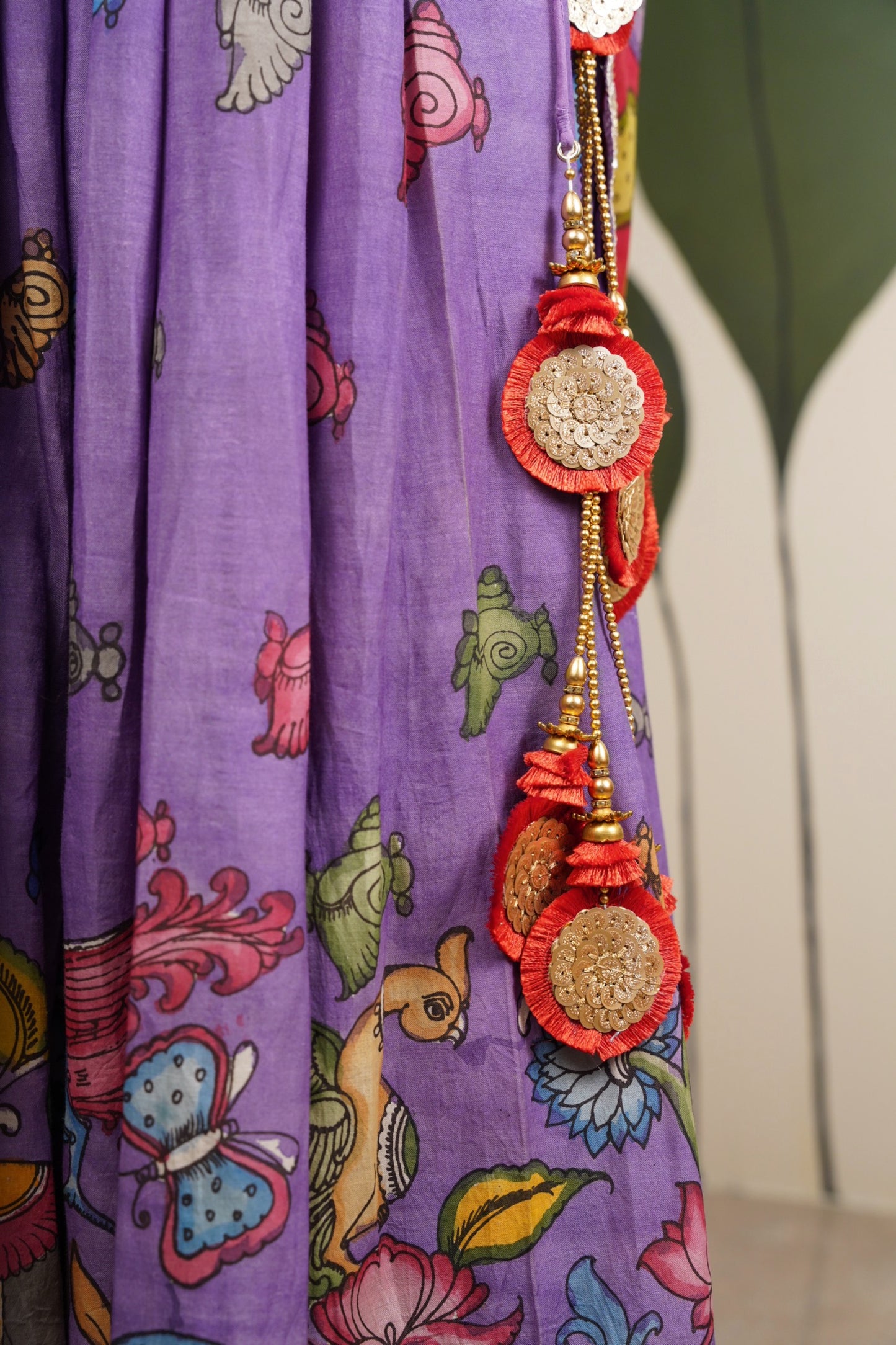 Lavendar Kalamkari Lehenga
