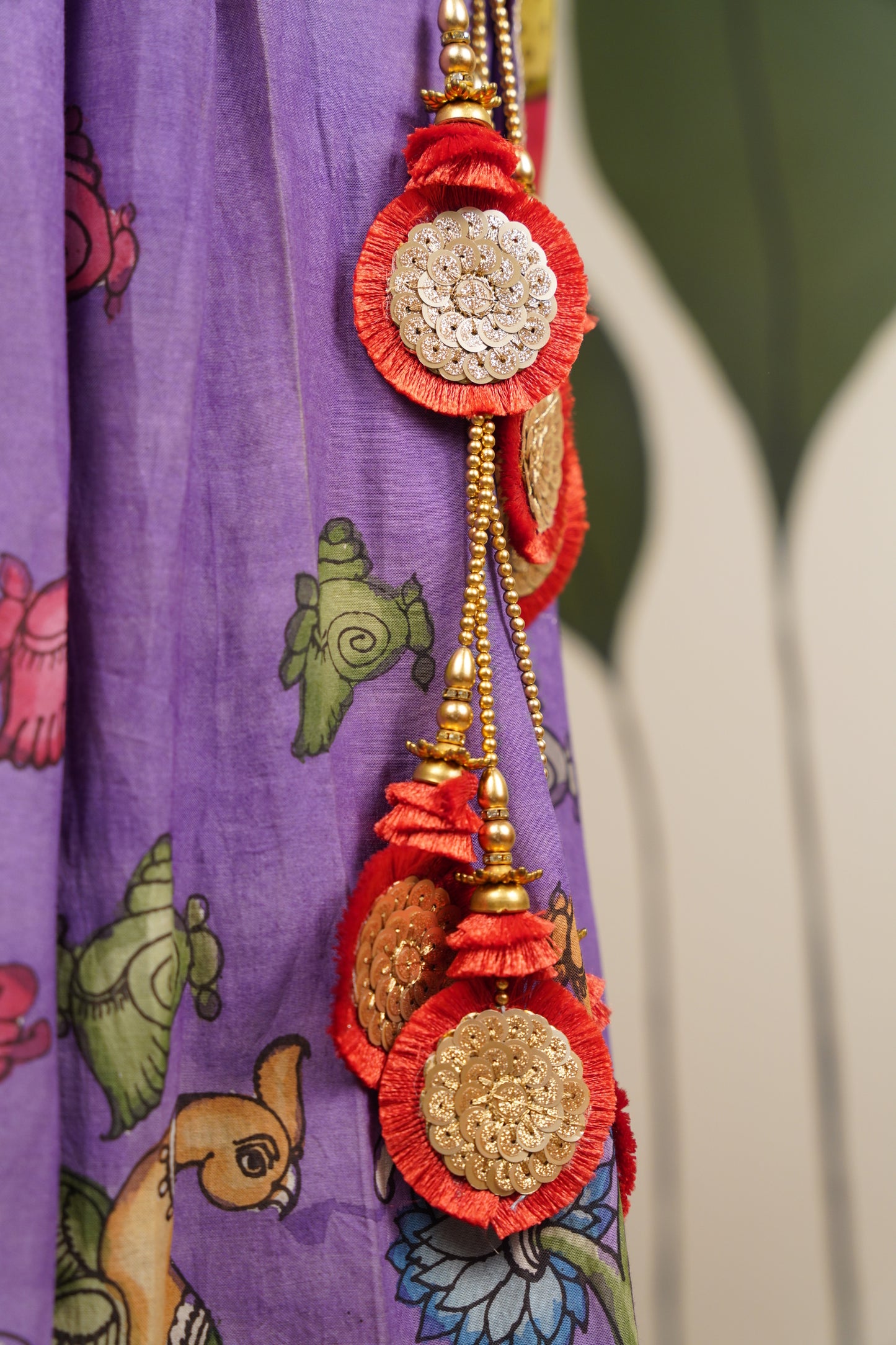 Lavendar Kalamkari Lehenga