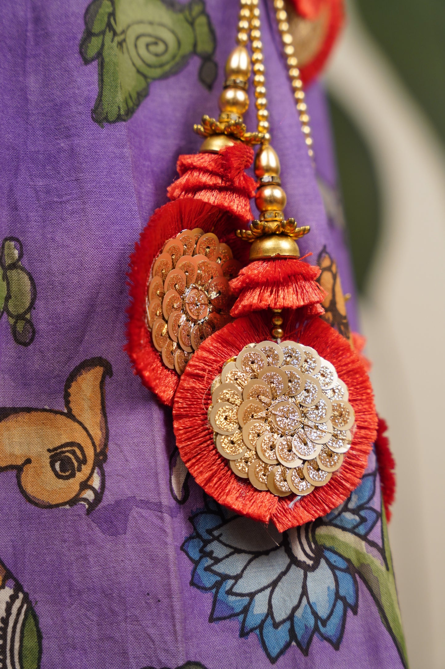 Lavendar Kalamkari Lehenga