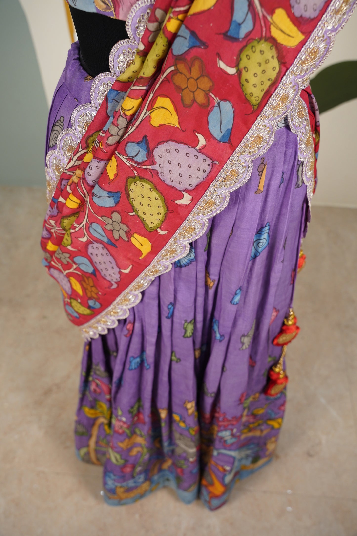 Lavendar Kalamkari Lehenga
