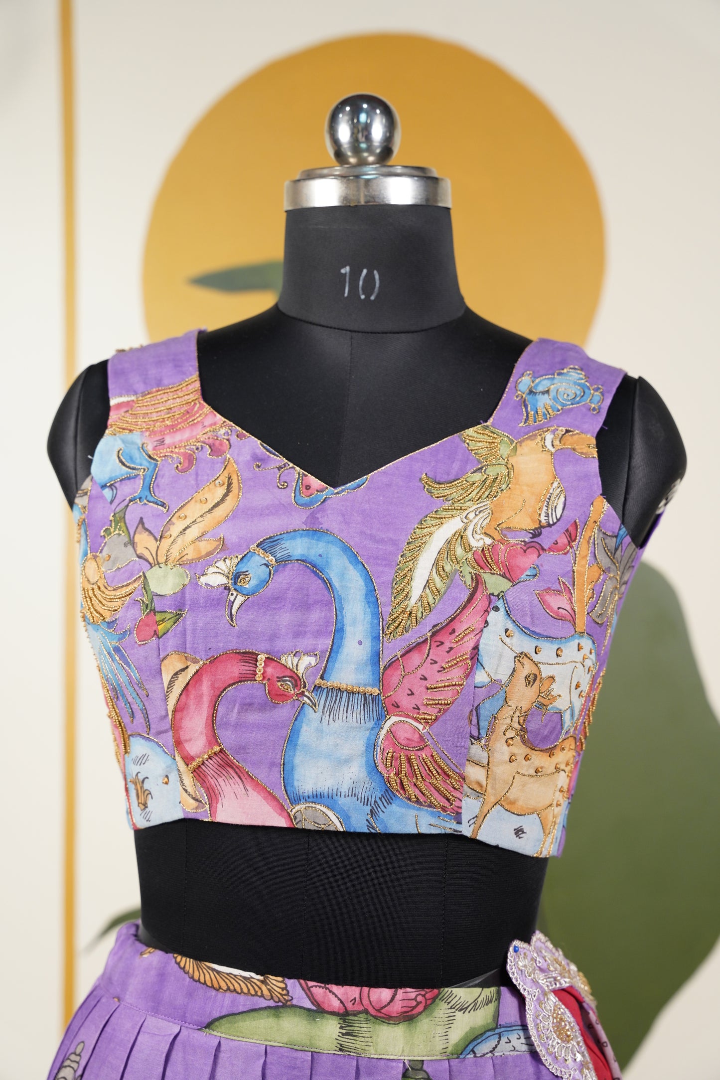 Lavendar Kalamkari Lehenga