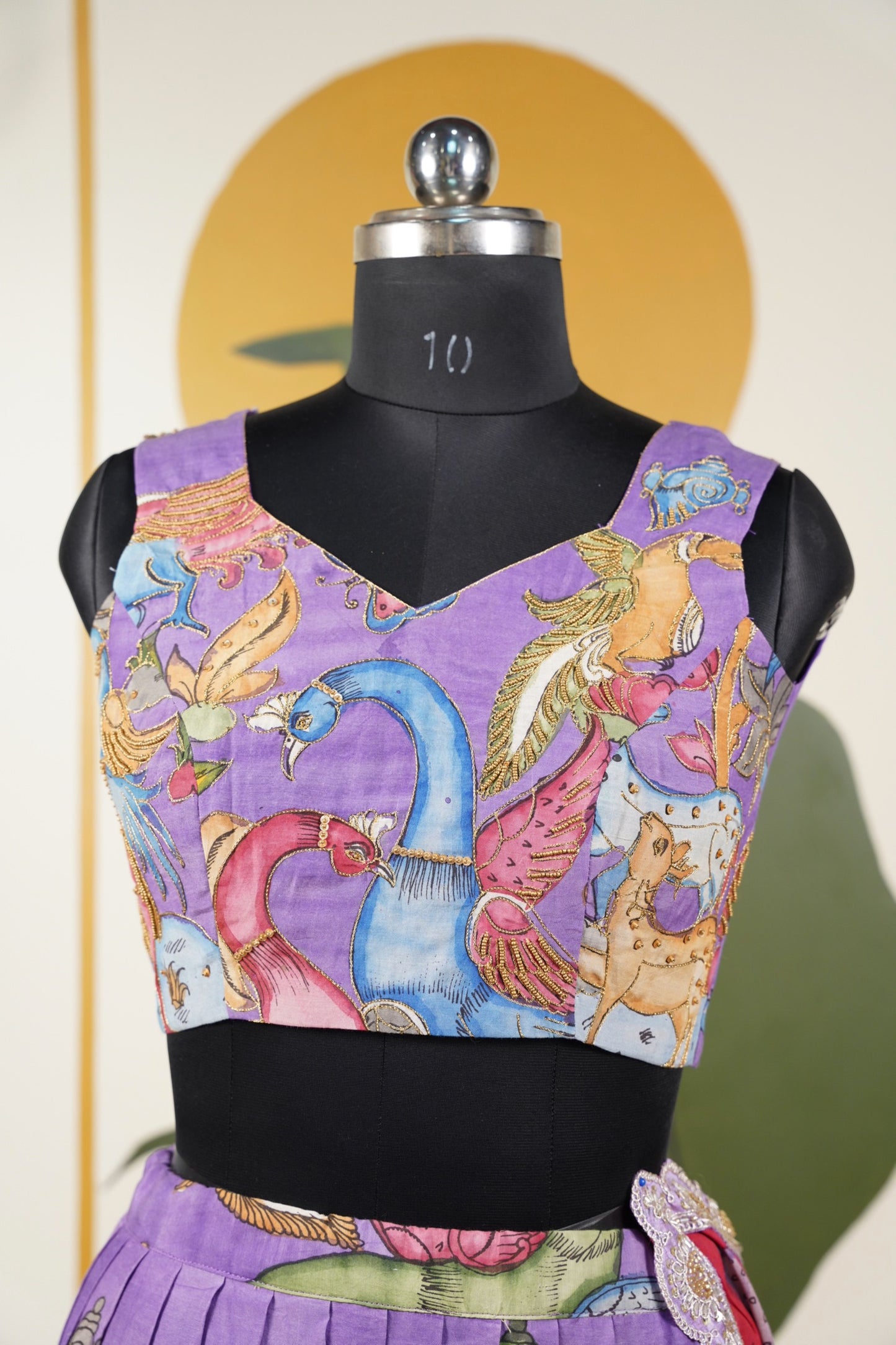 Lavendar Kalamkari Lehenga