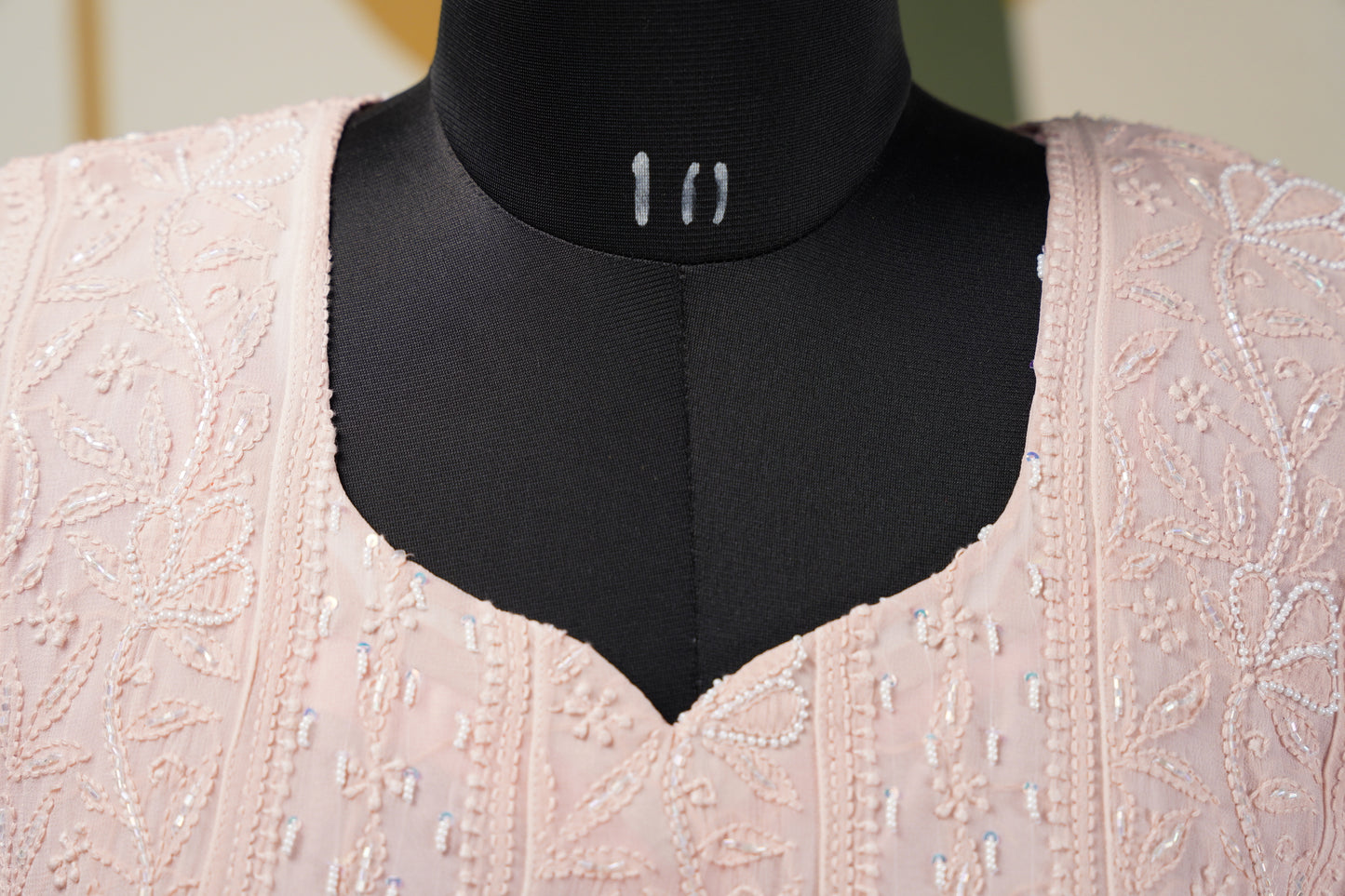Peach Chikankari Dress