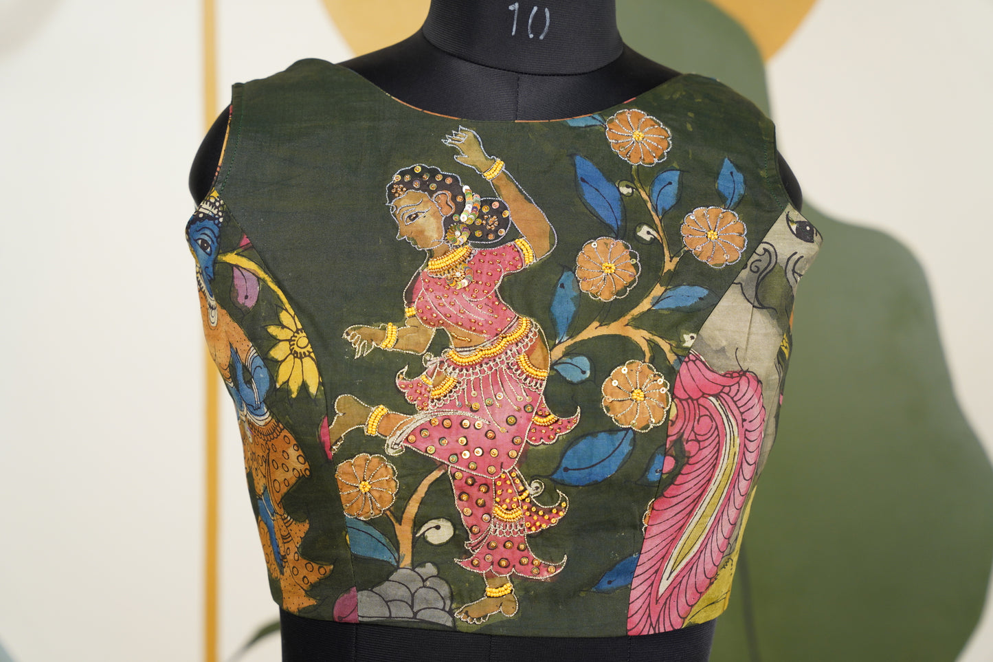 Black Kalamkari Lehenga