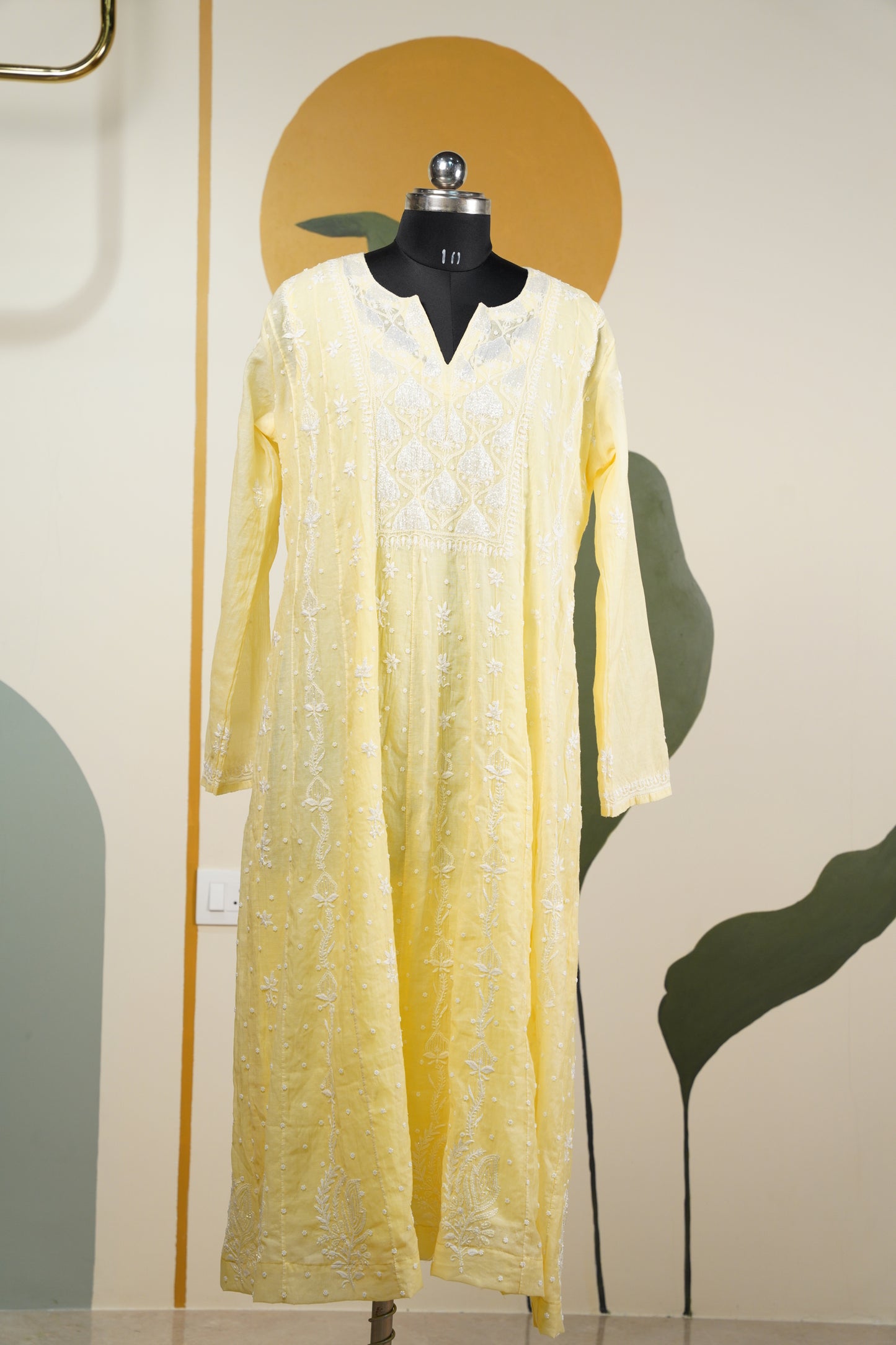 Yellow chikankari Dress