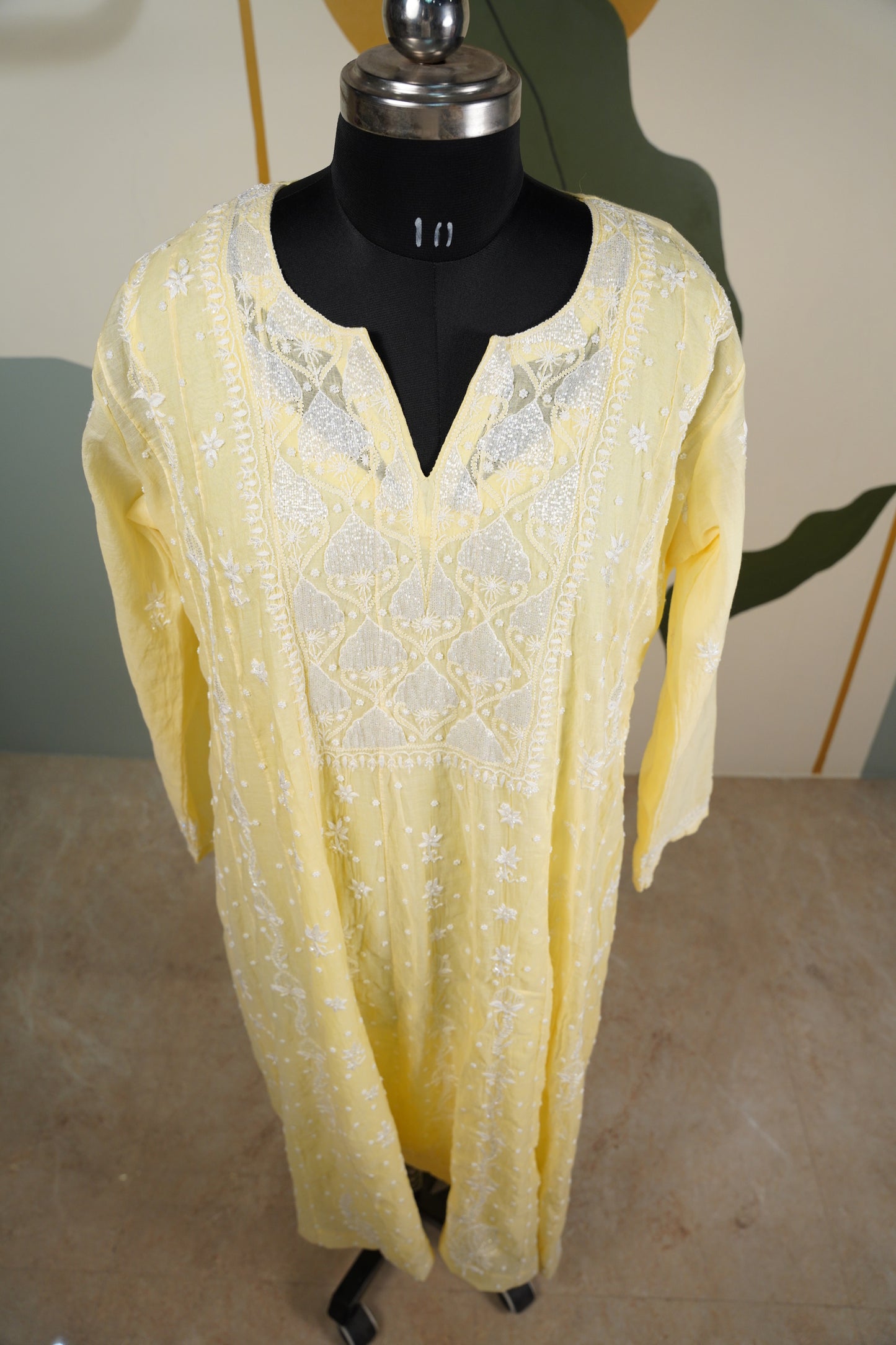 Yellow chikankari Dress