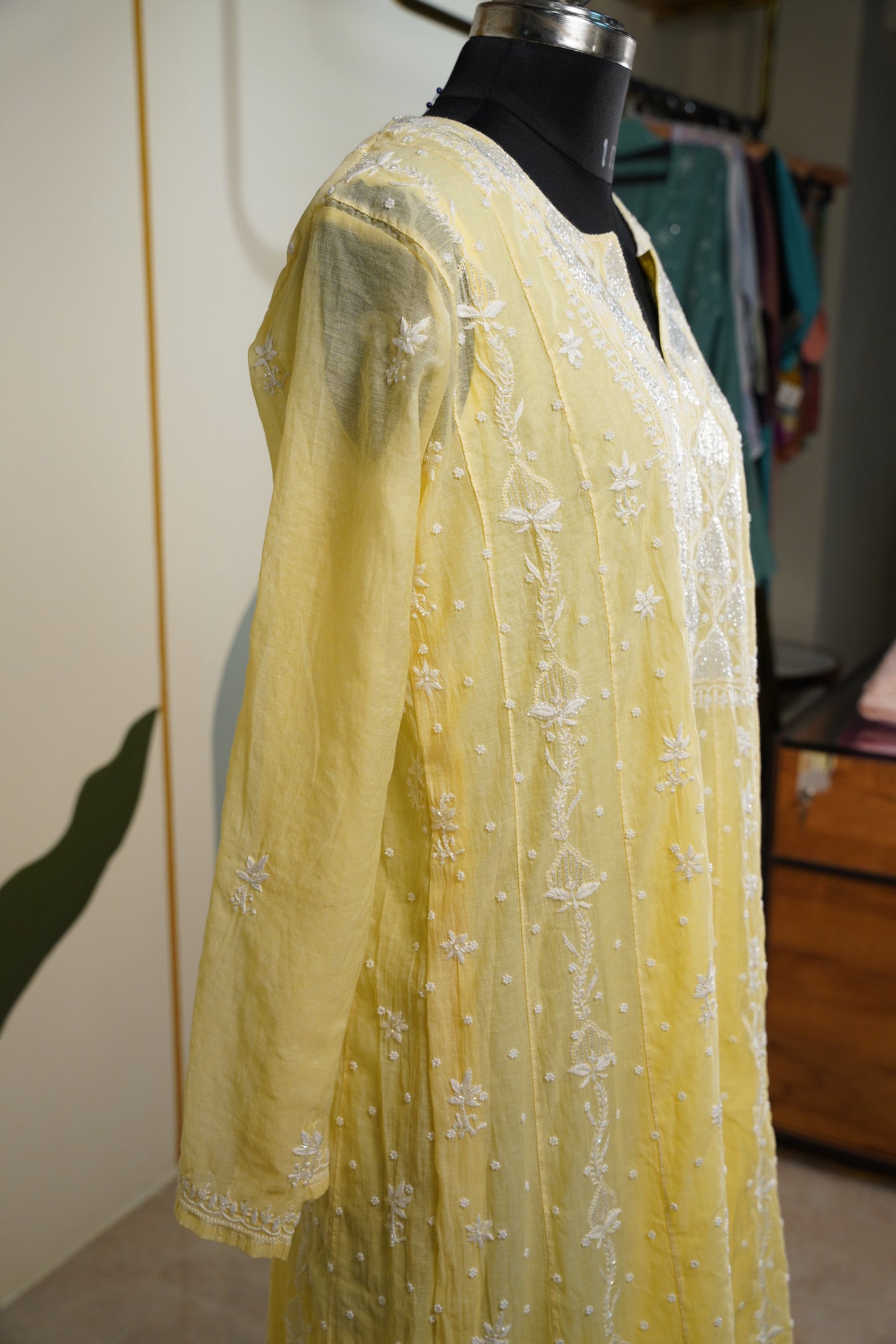 Yellow chikankari Dress