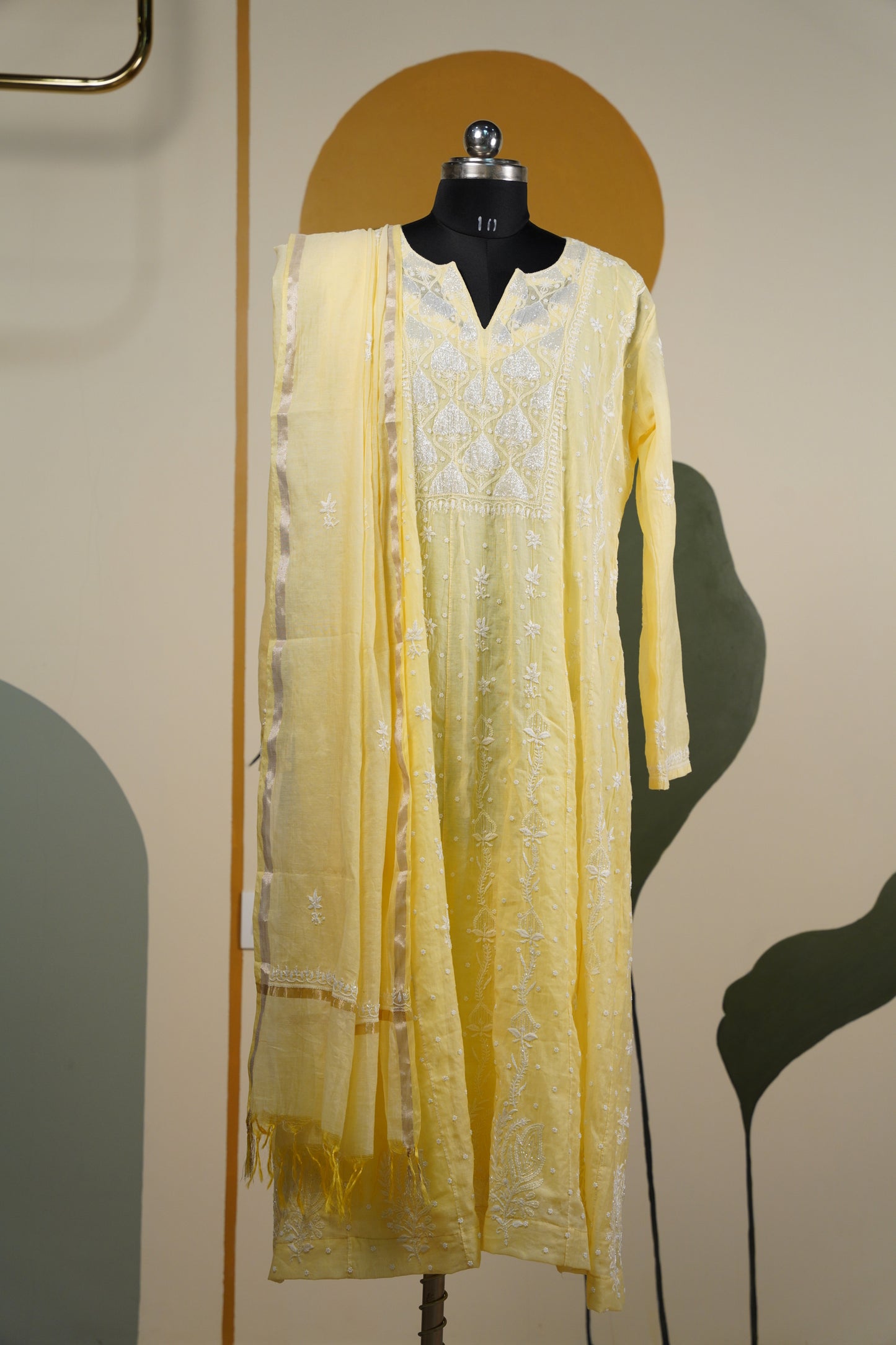 Yellow chikankari Dress