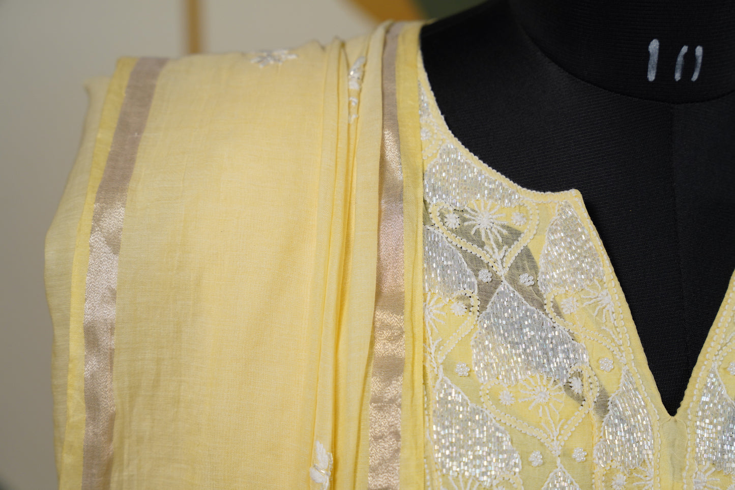 Yellow chikankari Dress