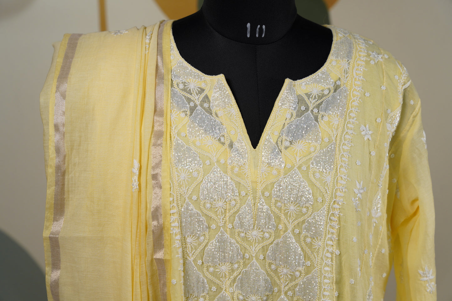 Yellow chikankari Dress