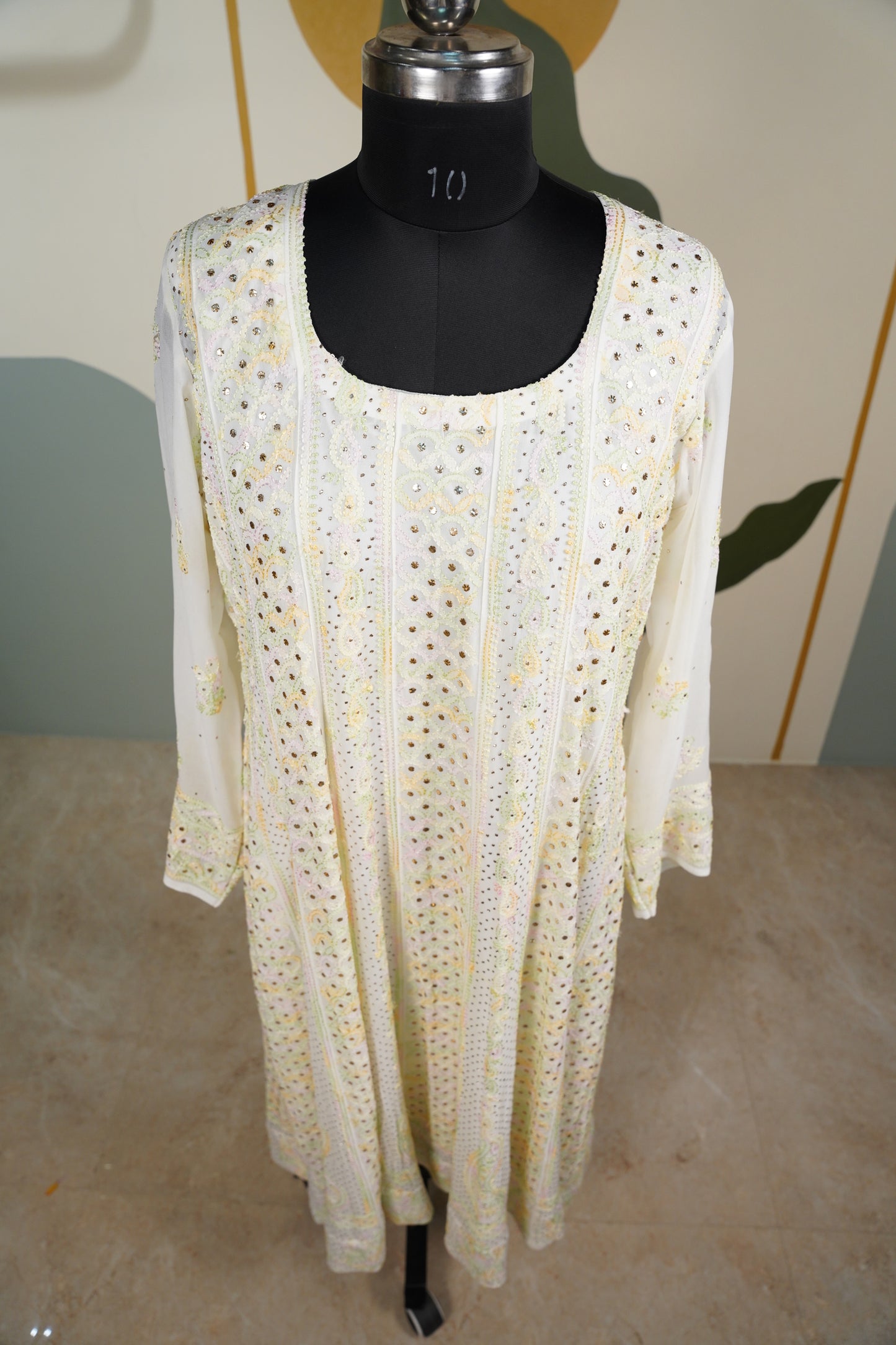 Butter yellow Chikankari Dress-A Pure Georgette