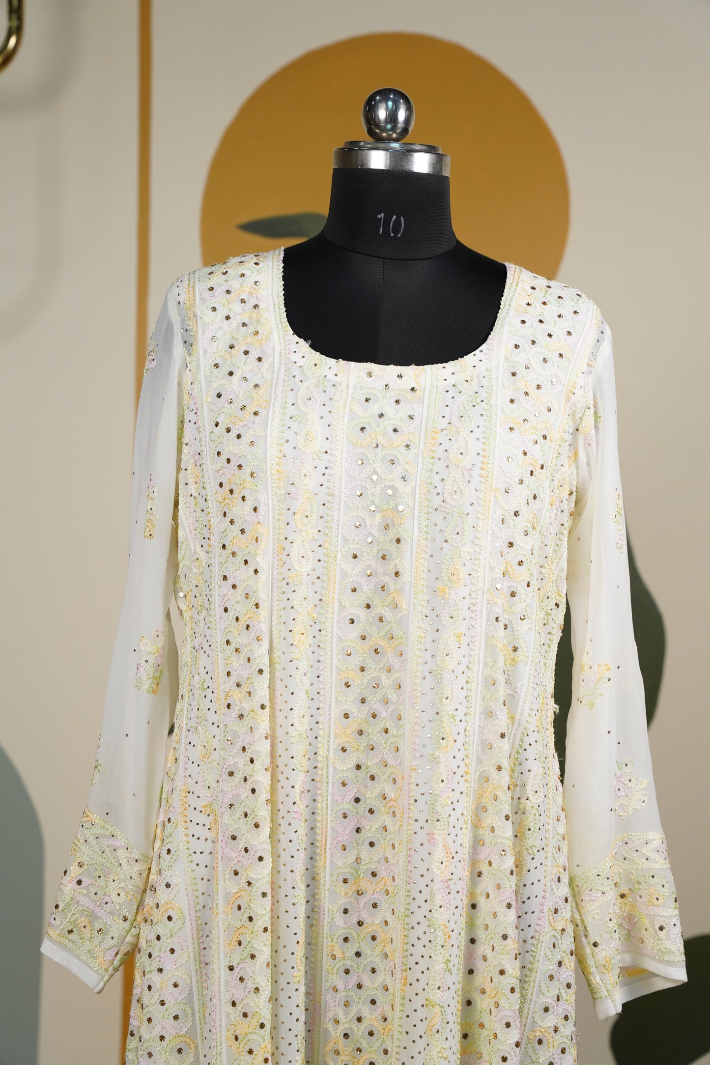 Butter yellow Chikankari Dress-A Pure Georgette