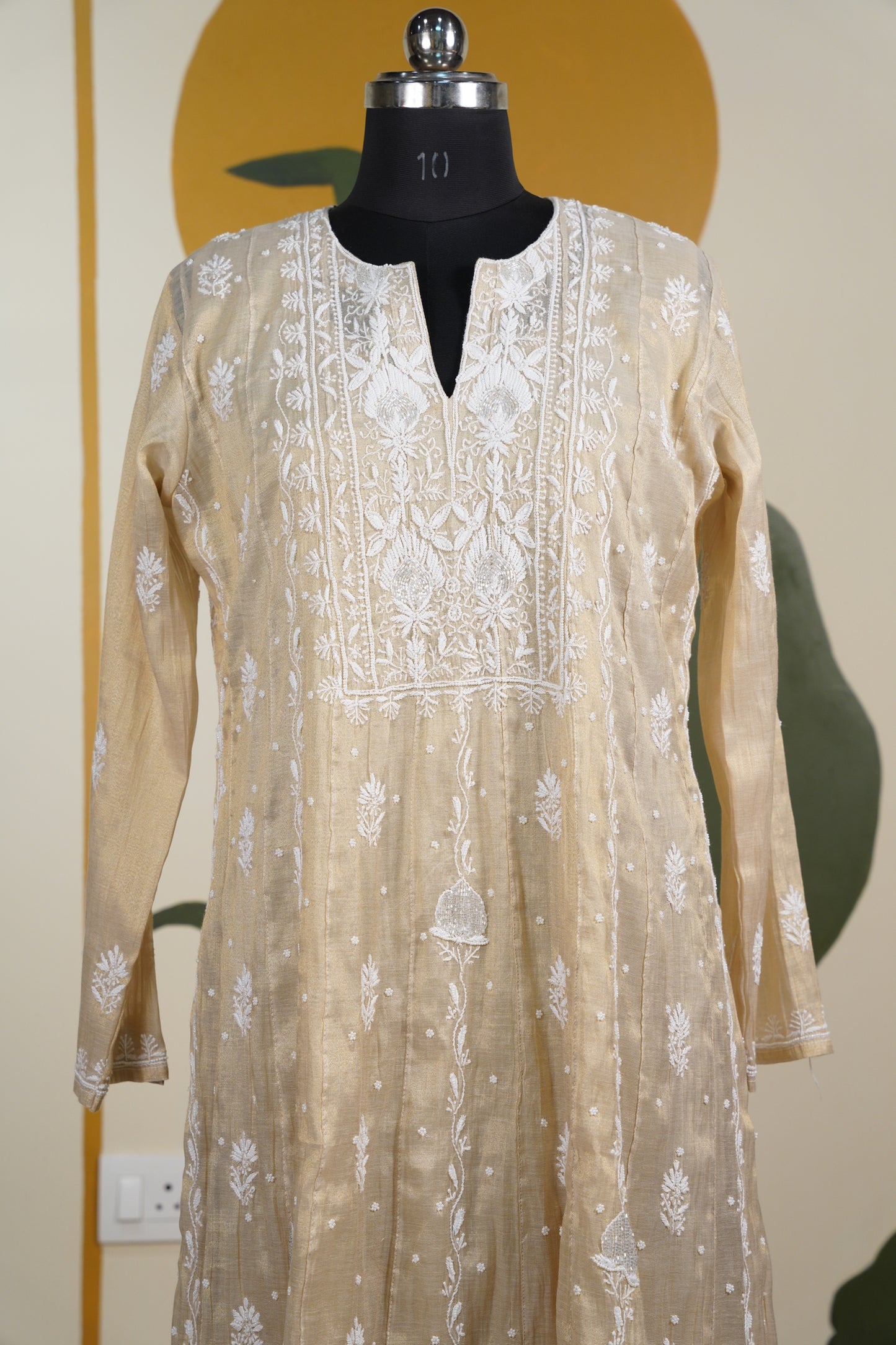 Light Beige chikankari Dress