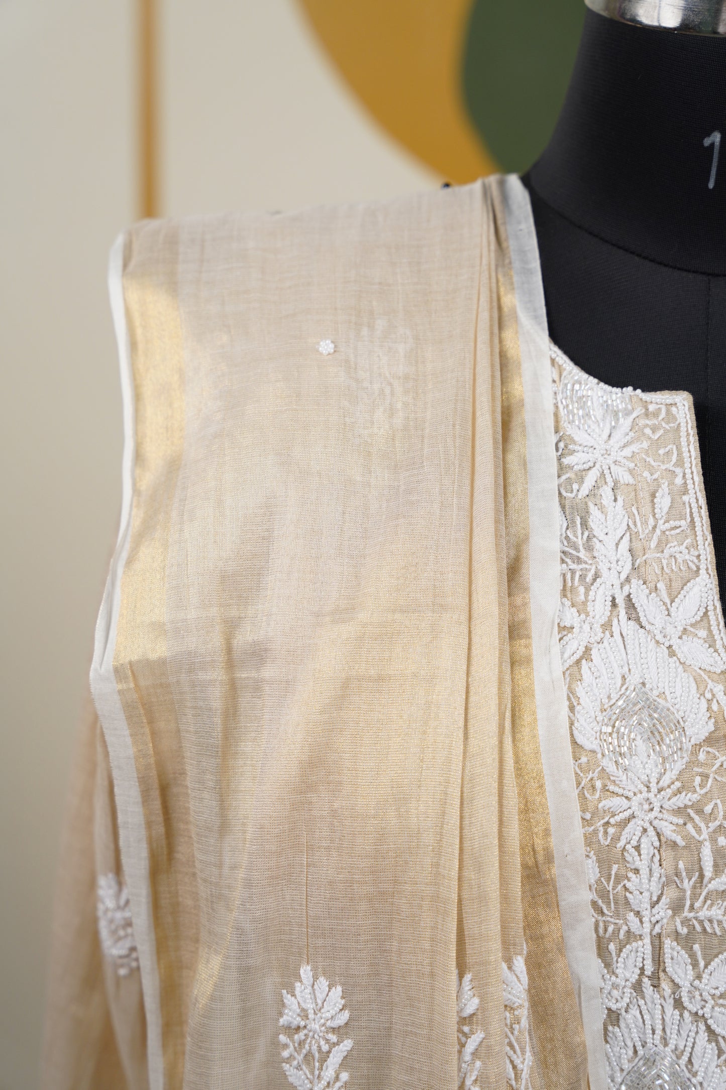 Light Beige chikankari Dress