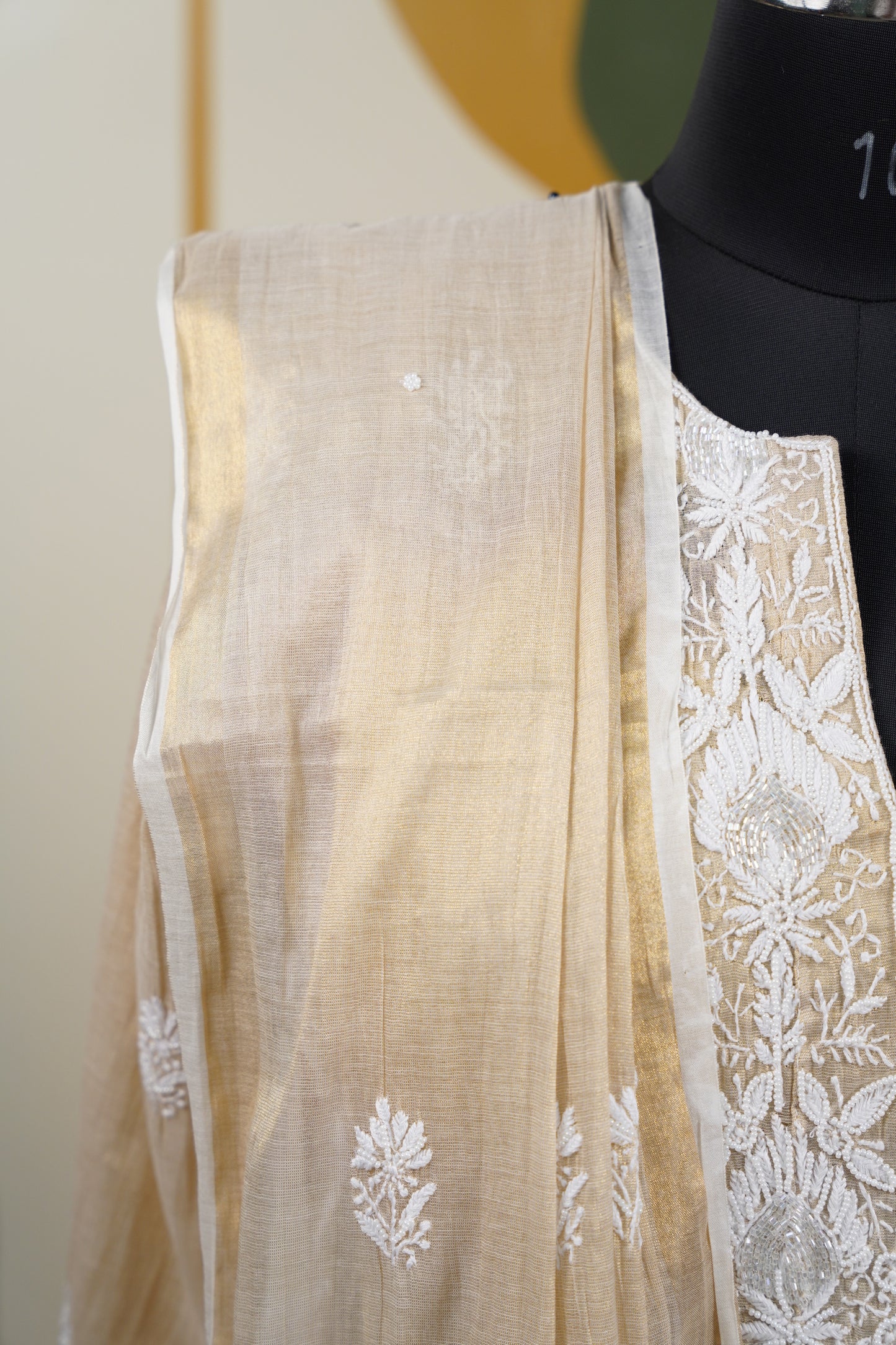 Light Beige chikankari Dress