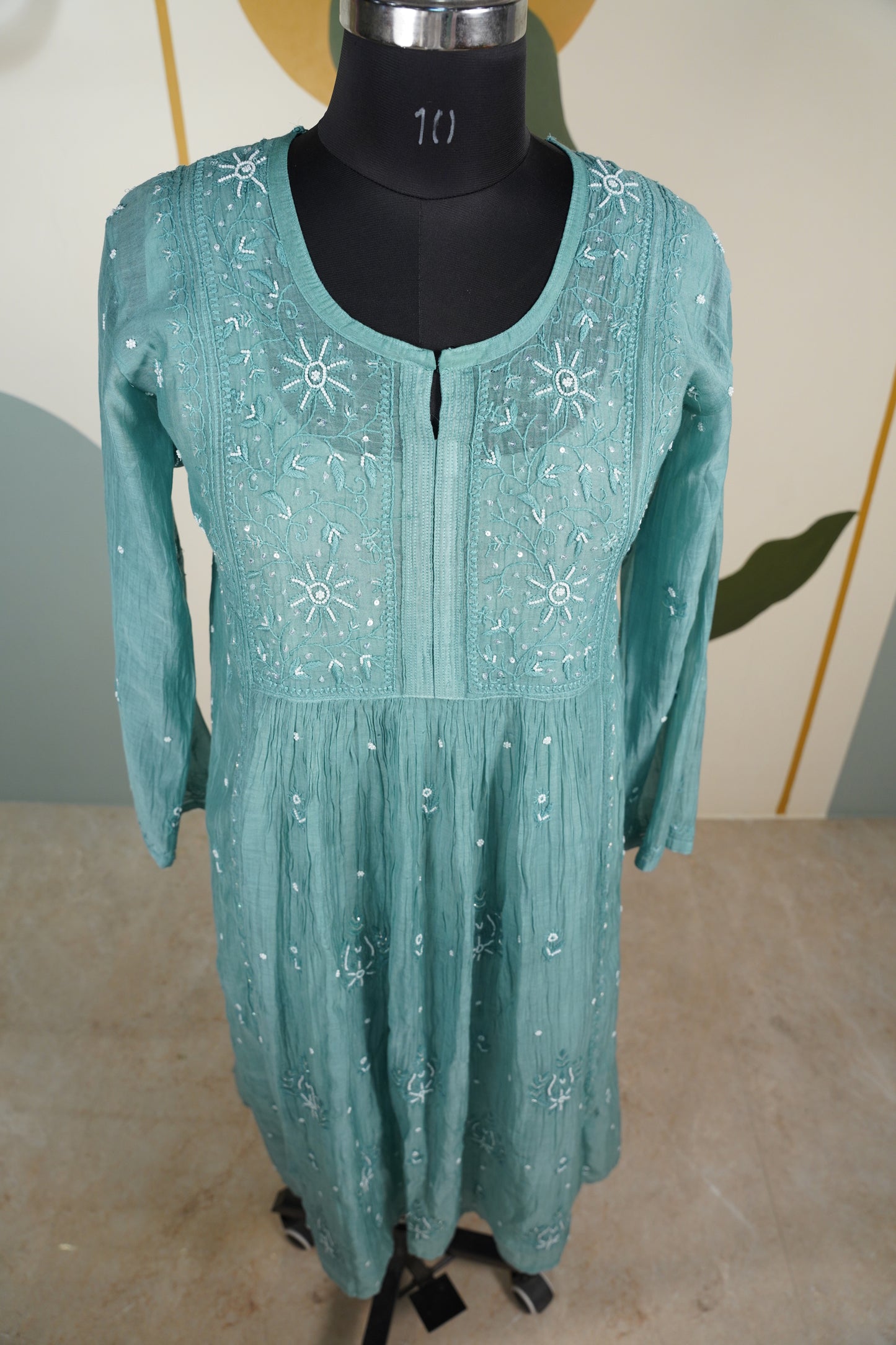 Sea Green chikankari Dress