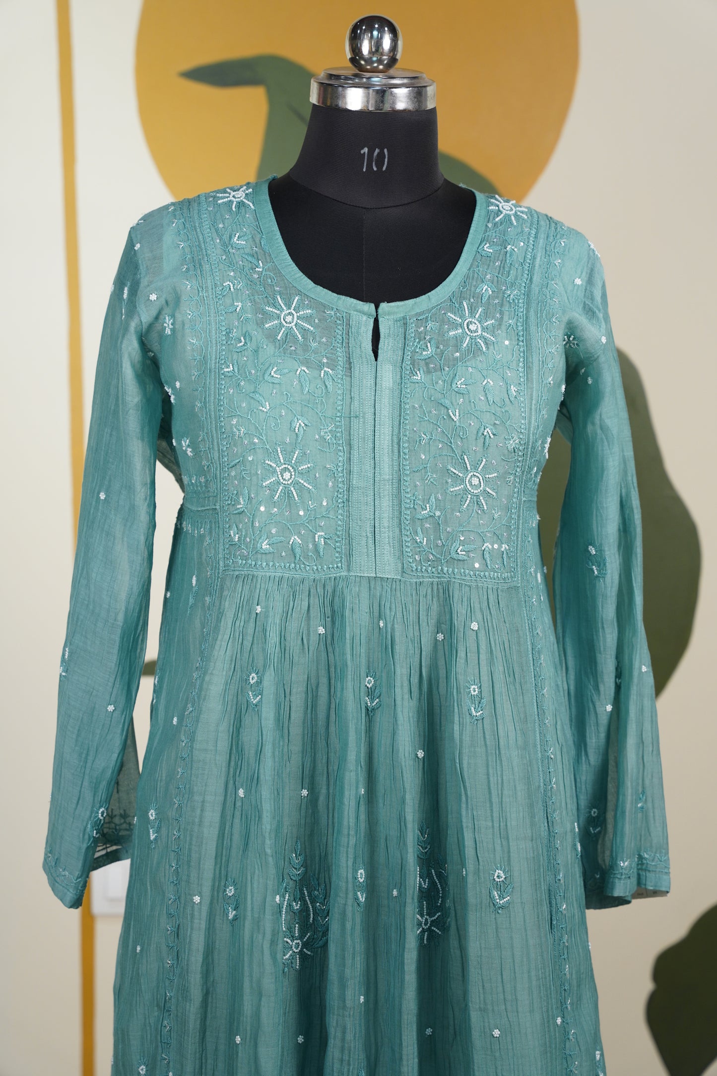 Sea Green chikankari Dress