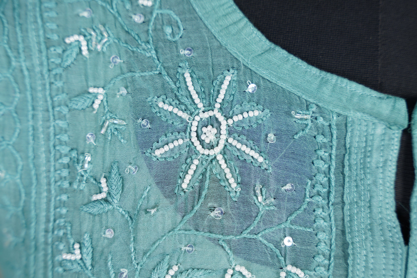 Sea Green chikankari Dress