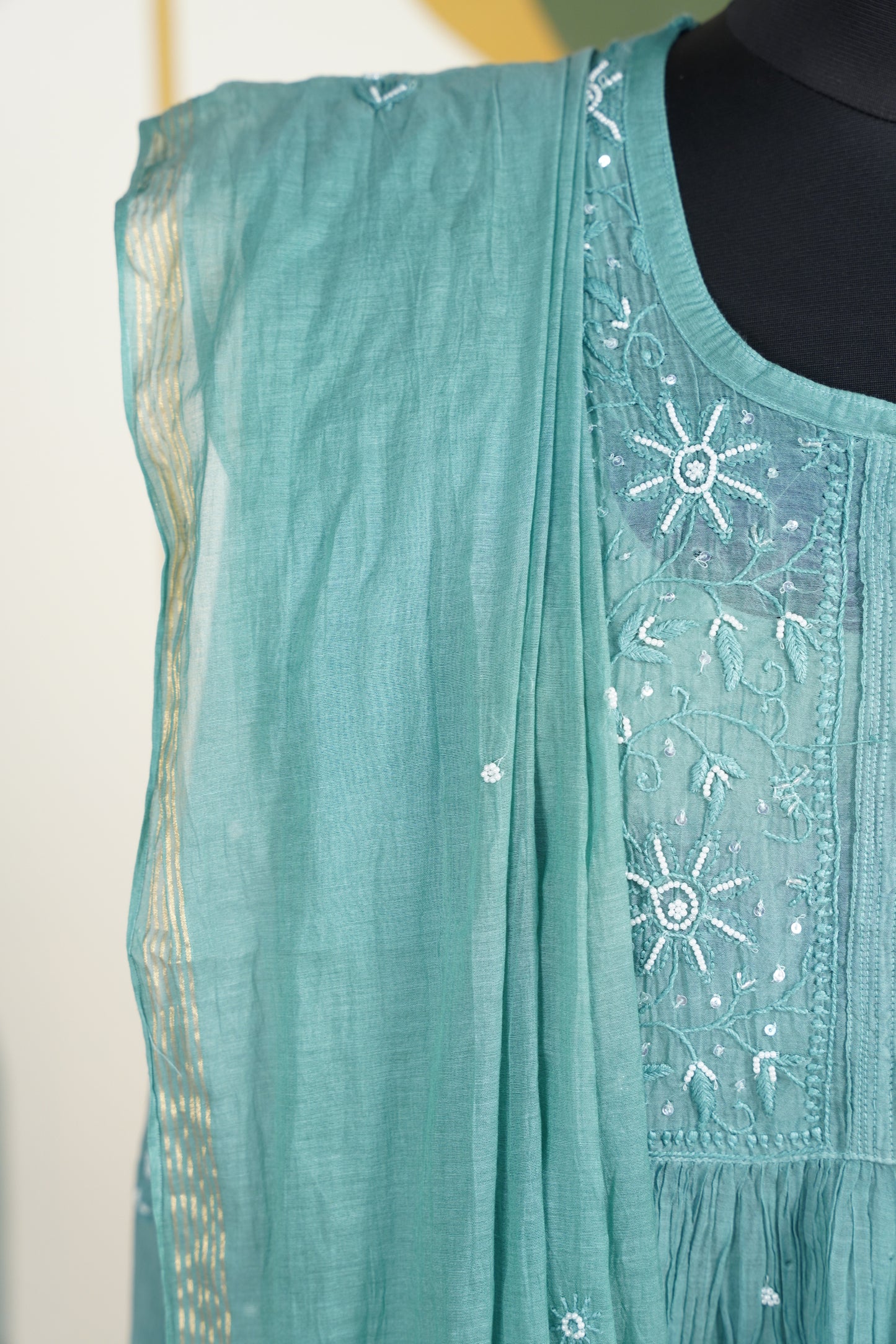 Sea Green chikankari Dress