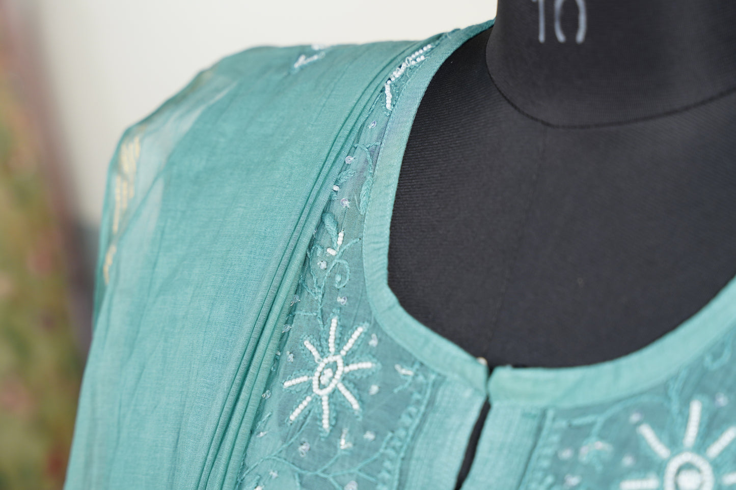 Sea Green chikankari Dress